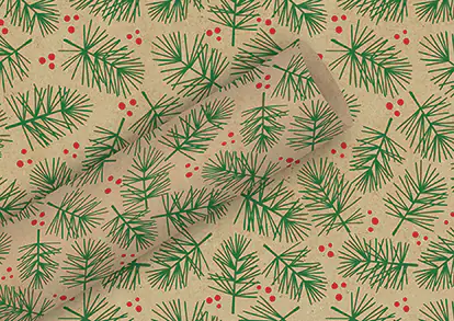 Braun & Company Geschenkpapier By Nature Kraft WH-Zweig rot 2 m x 70 cm