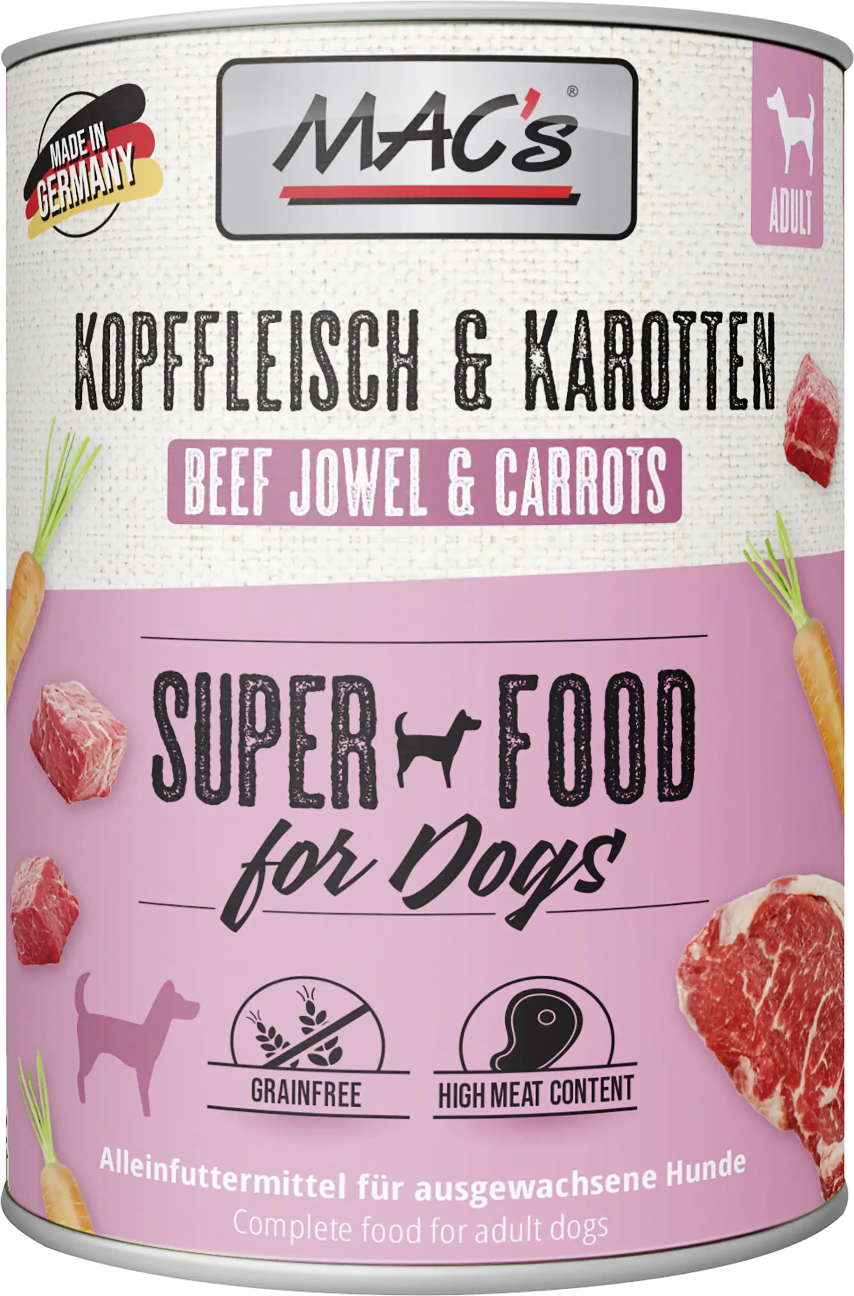 Macs Dog Kopffleisch & Karotten 800 g Macs Dog Kopffleisch & Karotten 800 g
