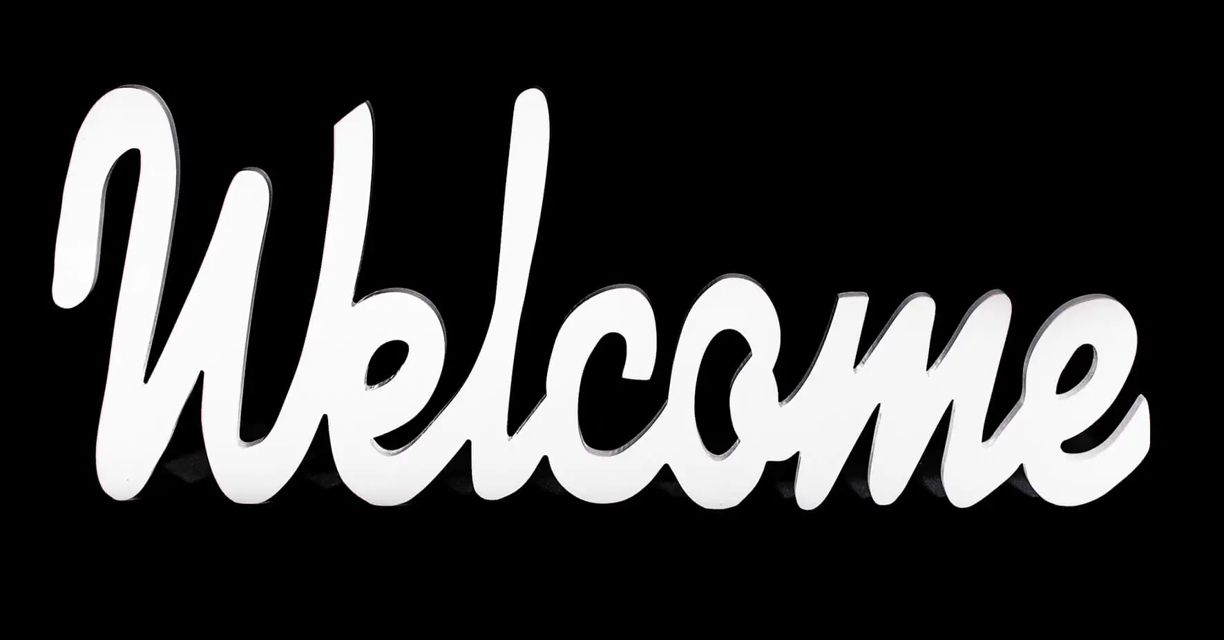 Schriftzug XL Welcome weiß 76 x 29 cm