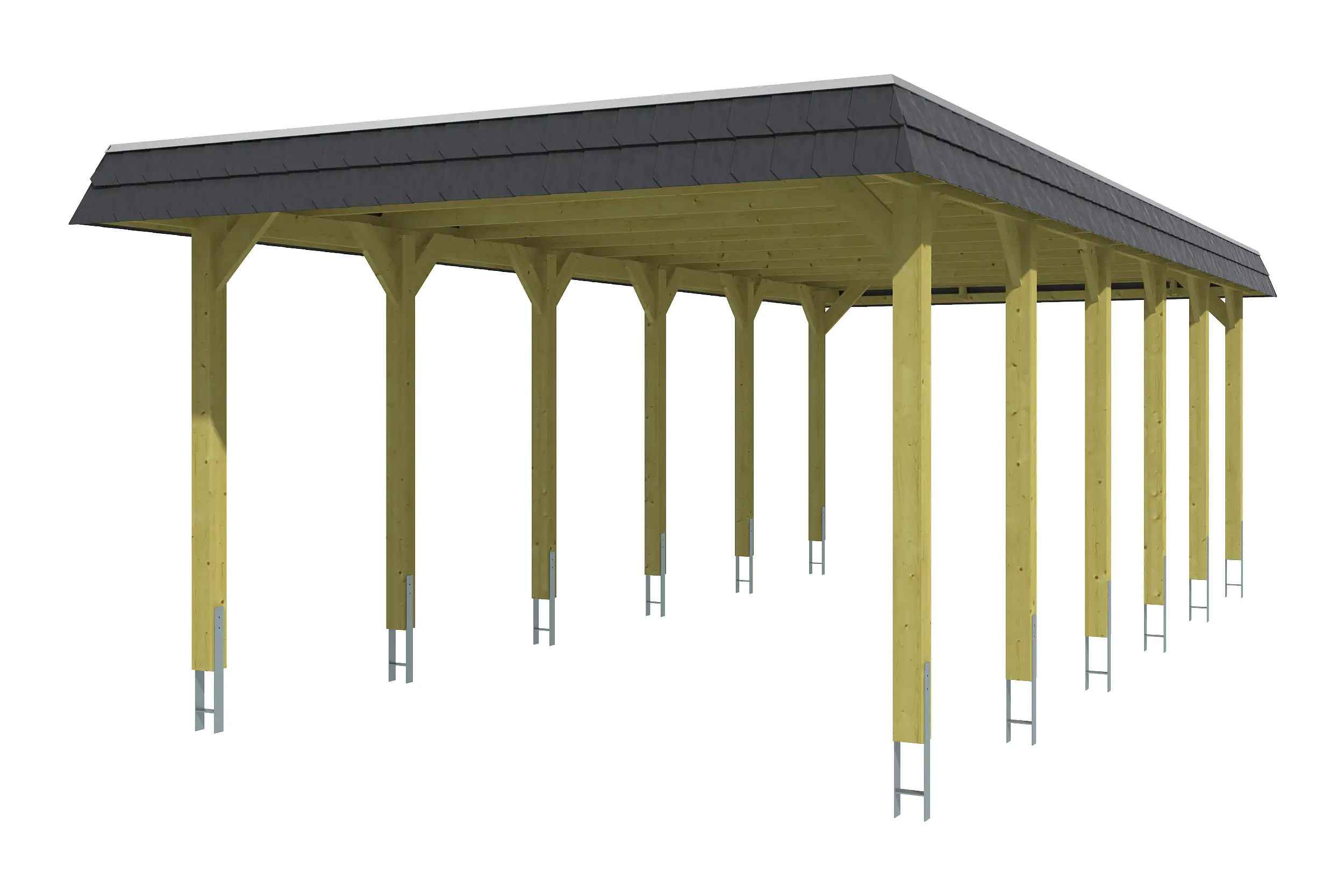 SKAN HOLZ Carport Spreewald 396 x 893 cm mit Aluminiumdach