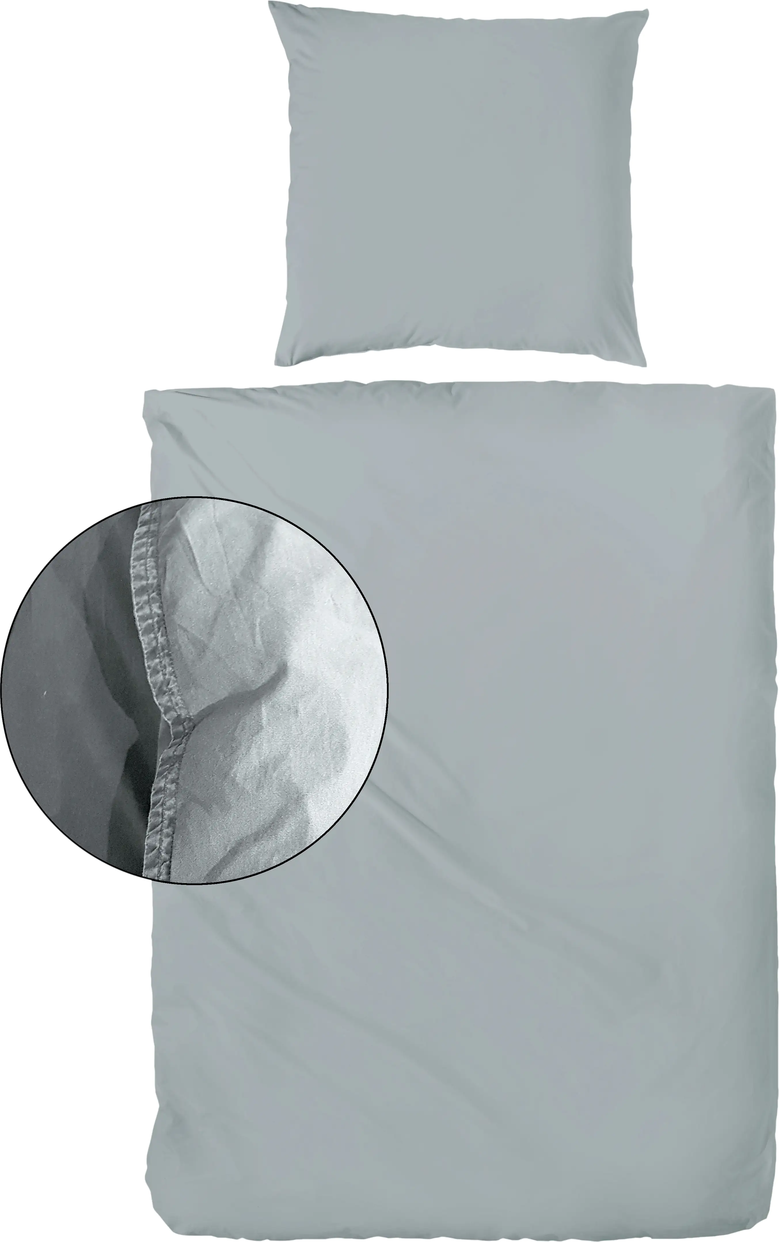 Vario Bettwäsche Renforce Stone washed graugrün, 135 x 200 cm