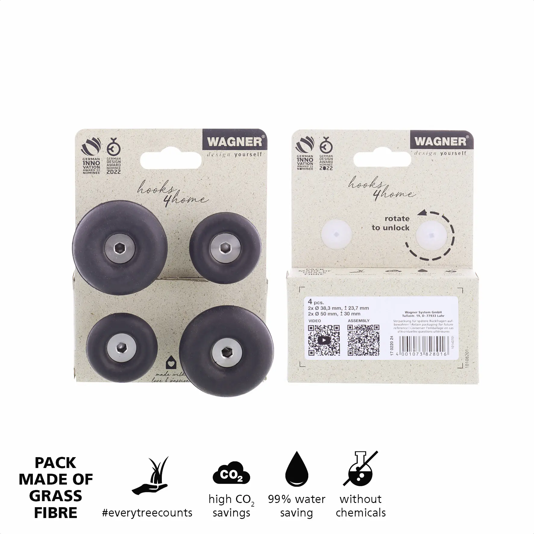 Wagner Wandhaken-Set hooks4home Dot Tragkraft bis 2 kg Kunststoff schwarz 4 Stück Wagner Wandhaken-Set hooks4home Dot Tragkraft bis 2 kg Kunststoff schwarz 4 Stück