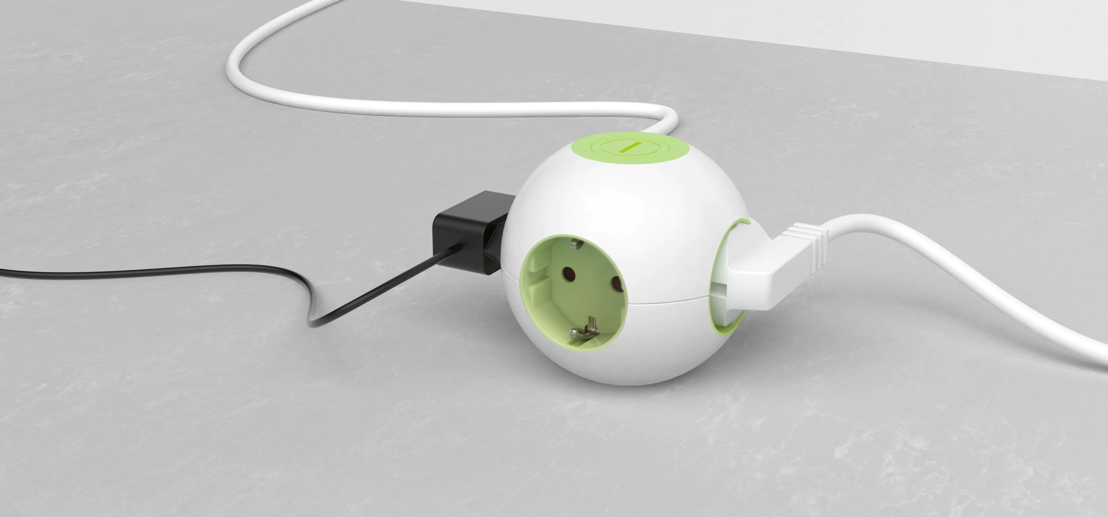 GAO Mehrfachsteckdose 4-fach 1,4 m grün, Power Globe Steckdosenwürfel