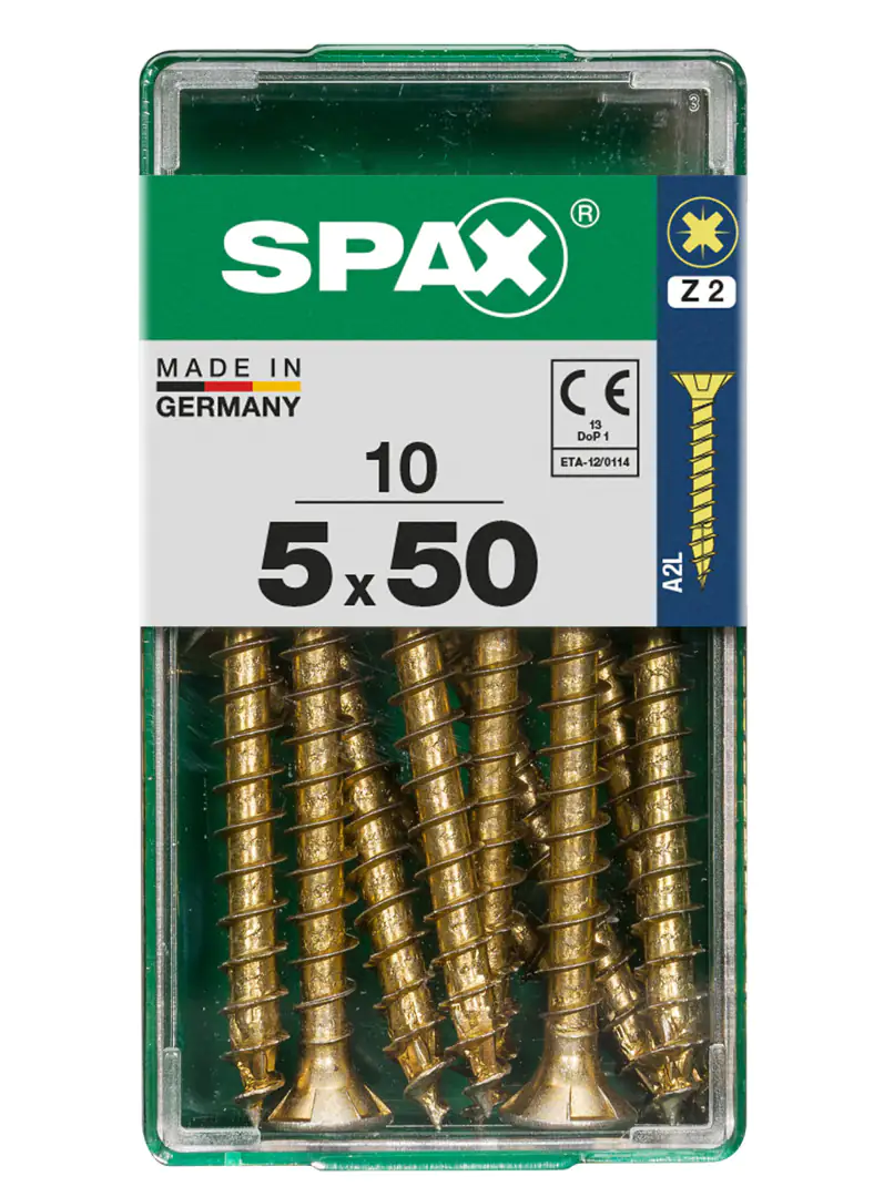 Spax Universalschrauben 5.0 x 50 mm PZ 2 - 10 Stk. Spax Universalschrauben 5.0 x 50 mm PZ 2 - 10 Stk.