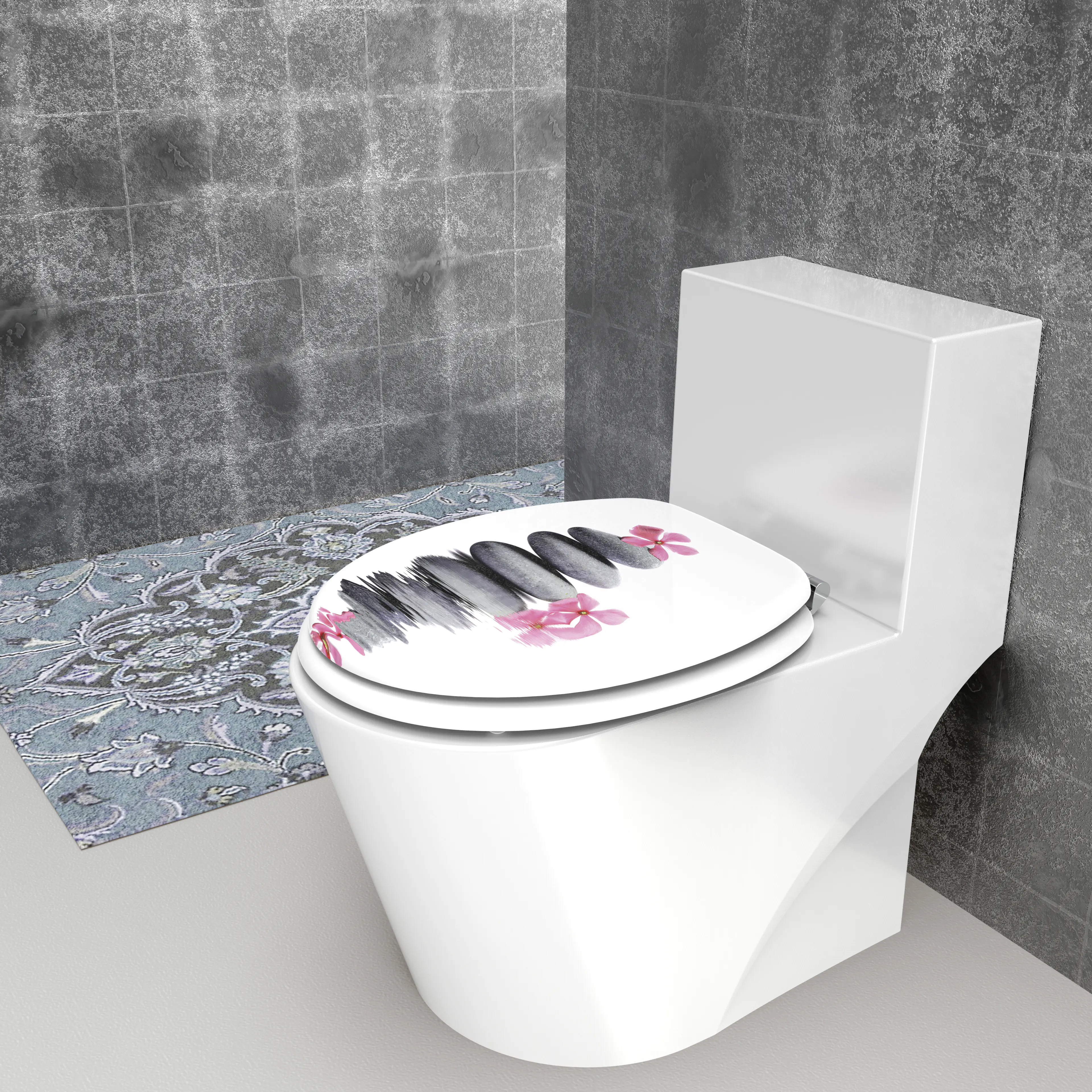 Duschwell MDF-WC-Sitz Steinturm Blume