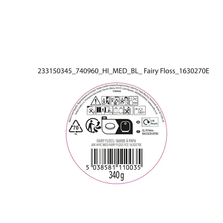 Yankee Candle Duftkerze Mittleres Glas Fairy Floss 340 g, rosa Yankee Candle Duftkerze Mittleres Glas Fairy Floss 340 g, rosa