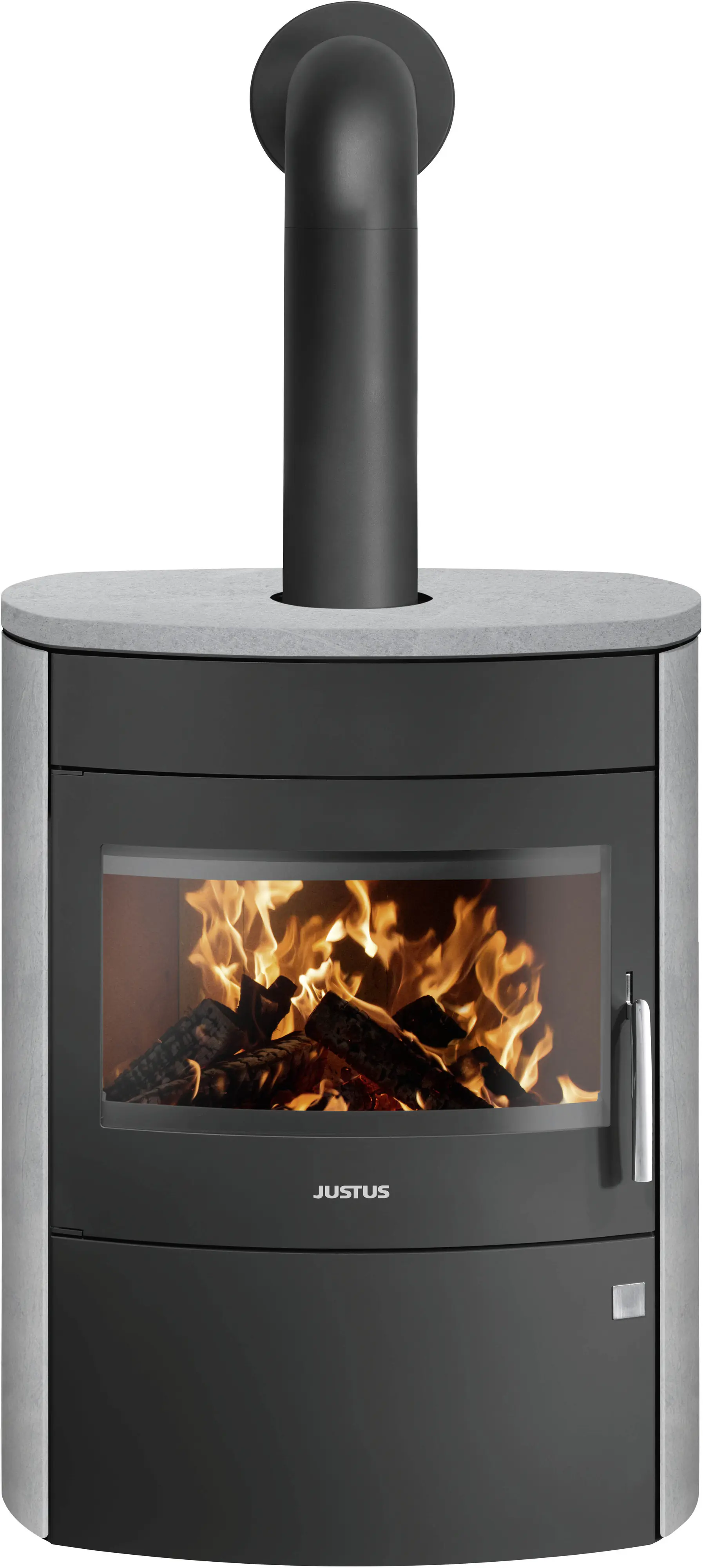 Justus Kaminofen Agero 2.0 Speckstein Stahl schwarz 7 kW