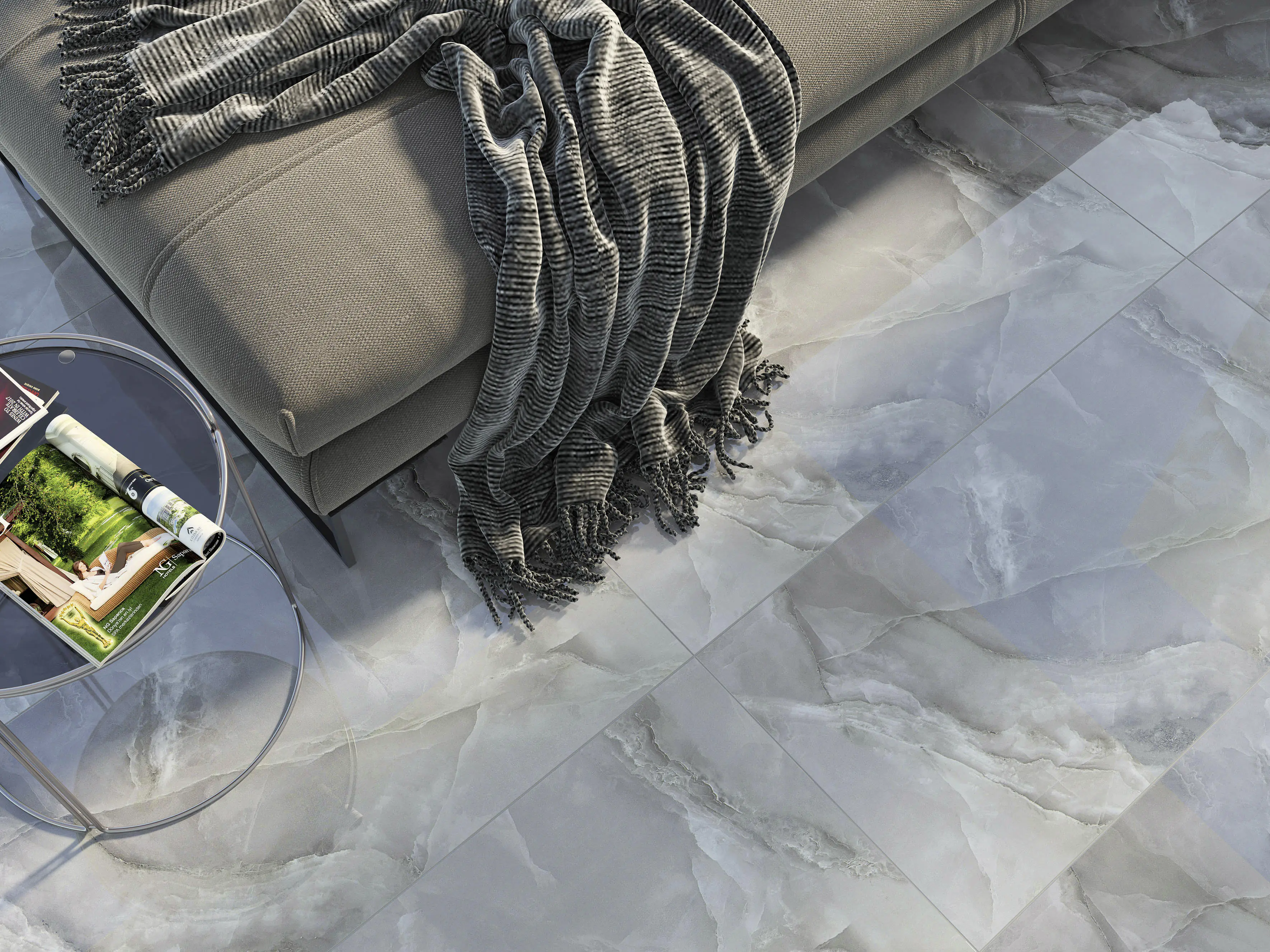 Bodenfliese Feinsteinzeug Opium 60 x 120 cm beige poliert