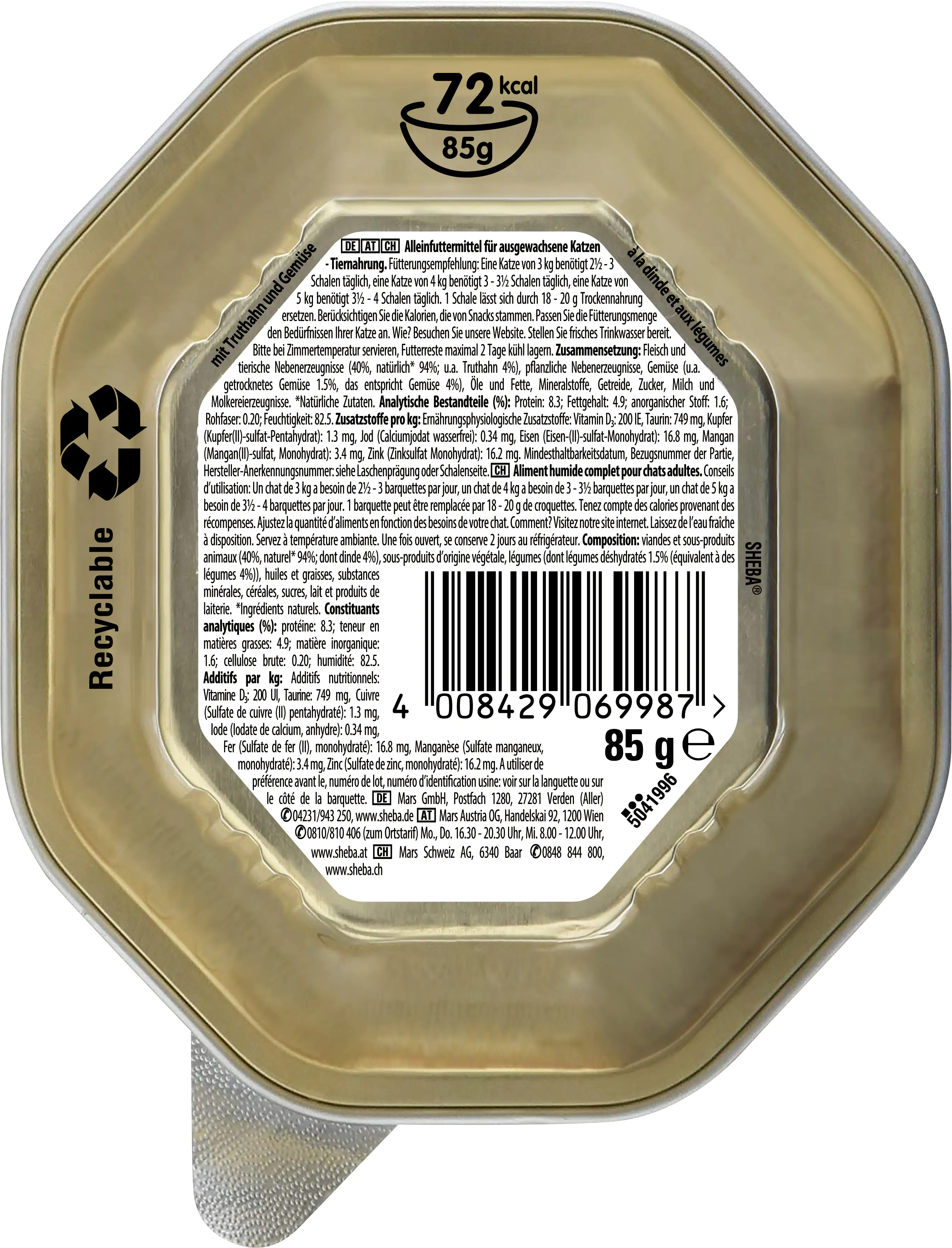 Sheba-Katzennassfutter - Sauce Speciale Truthahn 85 g, Pute und Gemüse Sheba-Katzennassfutter - Sauce Speciale Truthahn 85 g, Pute und Gemüse