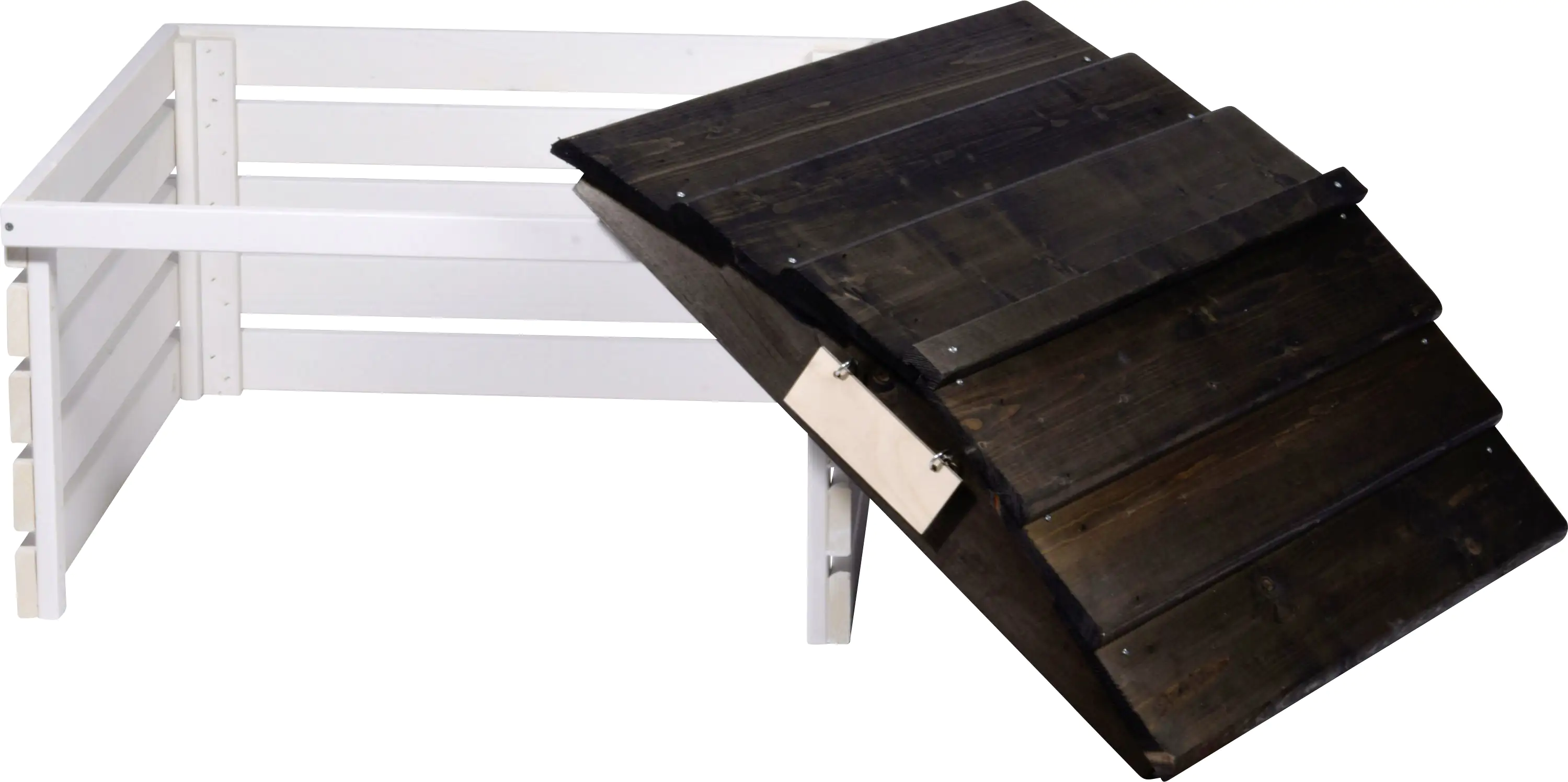 Dobar Mähroboter-Garage mit Schild weiß schwarz 78,5 x 74 x 52,5 cm