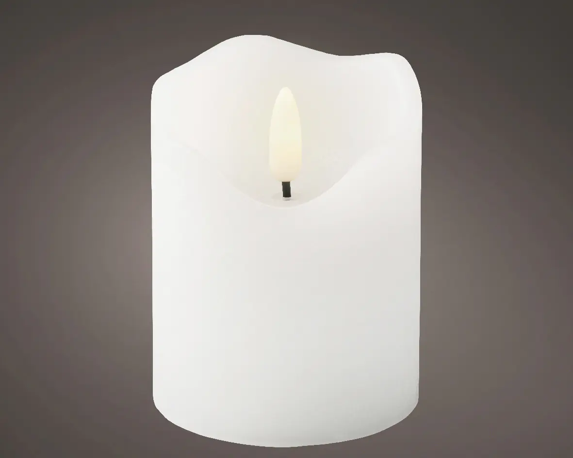 Kaemingk LED Kerze Wachs indoor weiss Ø 7 x 9 cm