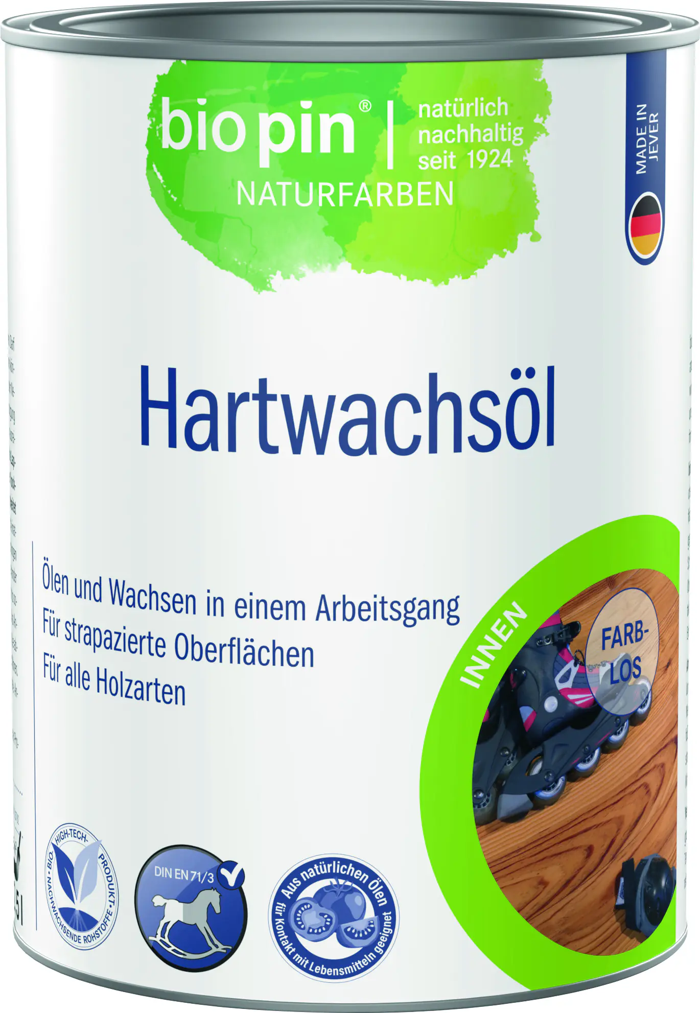 Biopin Naturfarben Hartwachsöl 2,5 L farblos