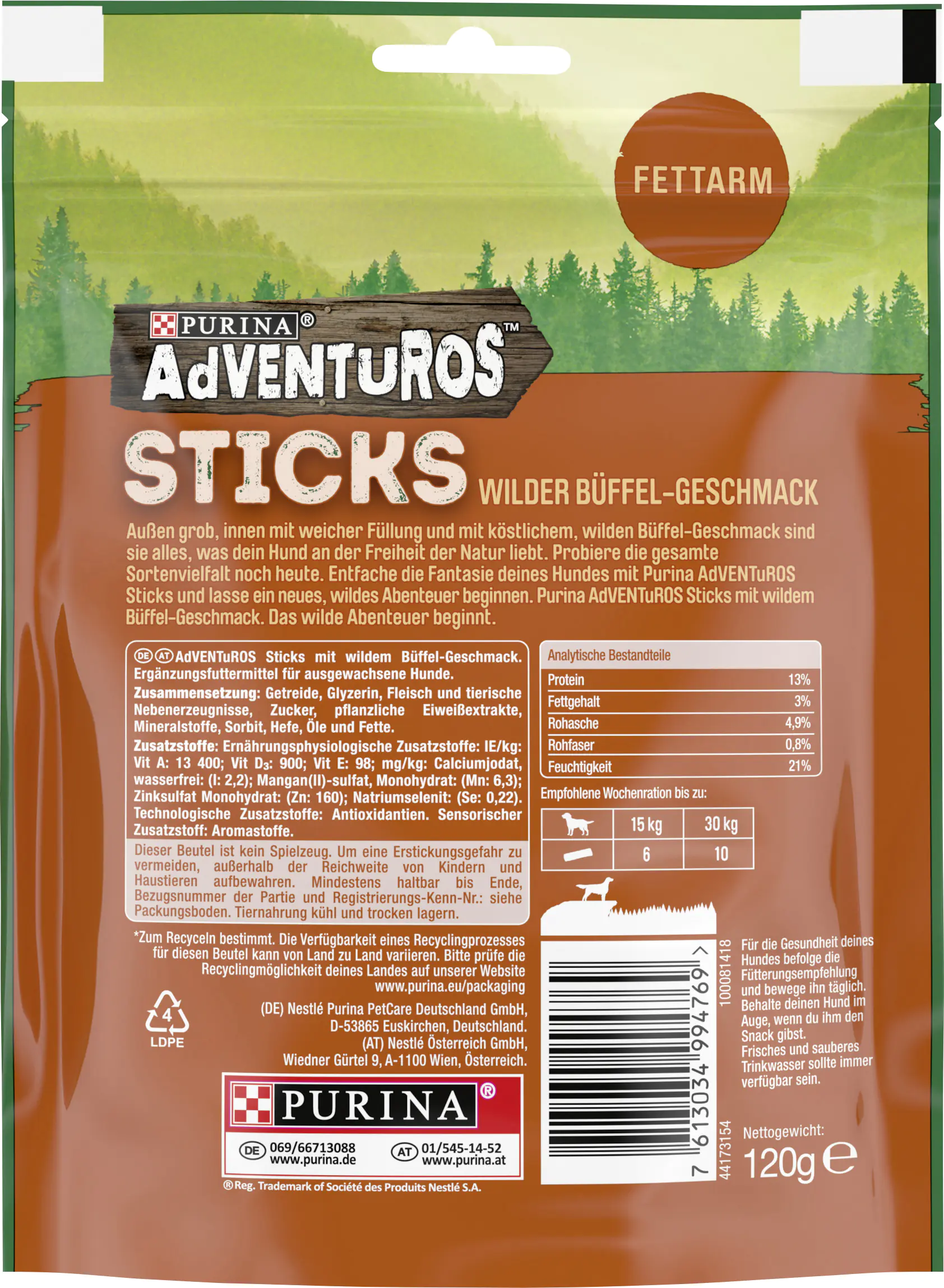 Adventuros mit Büffelgeschmack 120 g Adventuros mit Büffelgeschmack 120 g