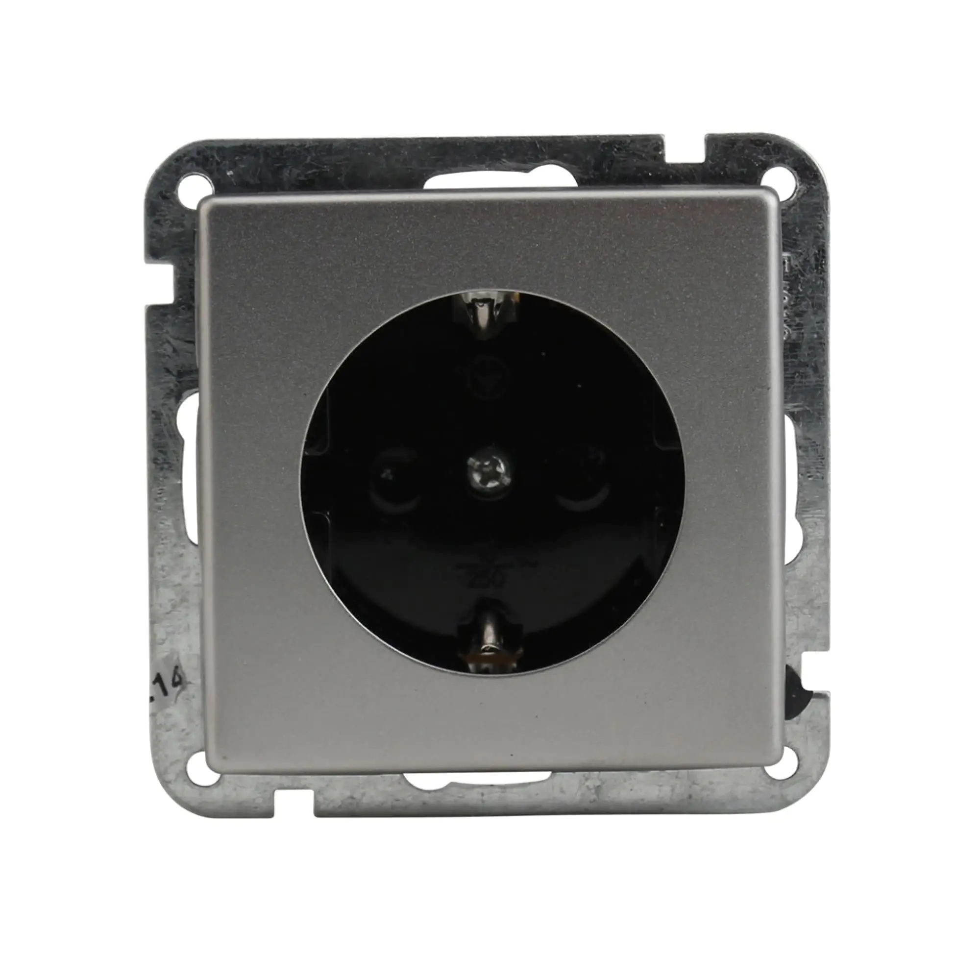 Unitec Steckdose mit Berührschutz edelstahl, Serie Imola