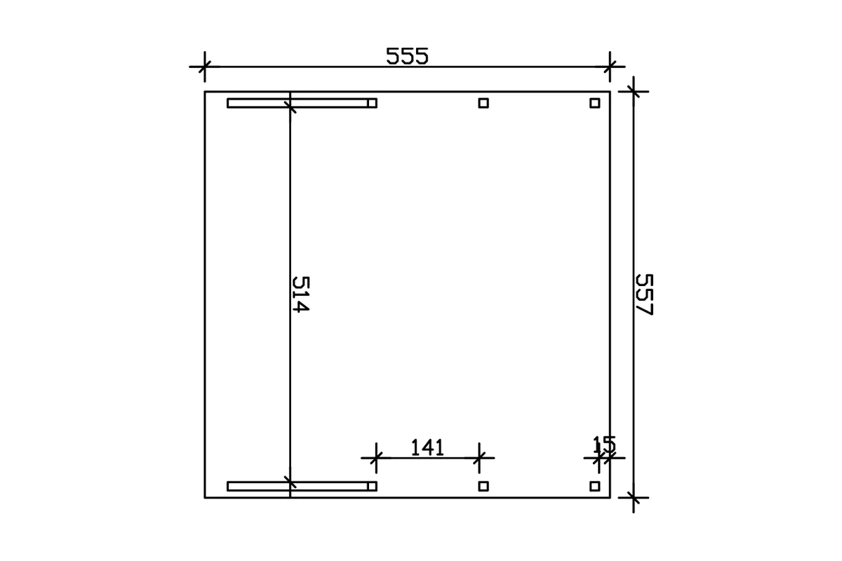 SKAN HOLZ Friesland Carport Set 8 557 x 555 cm, lasiert in Nussbaum