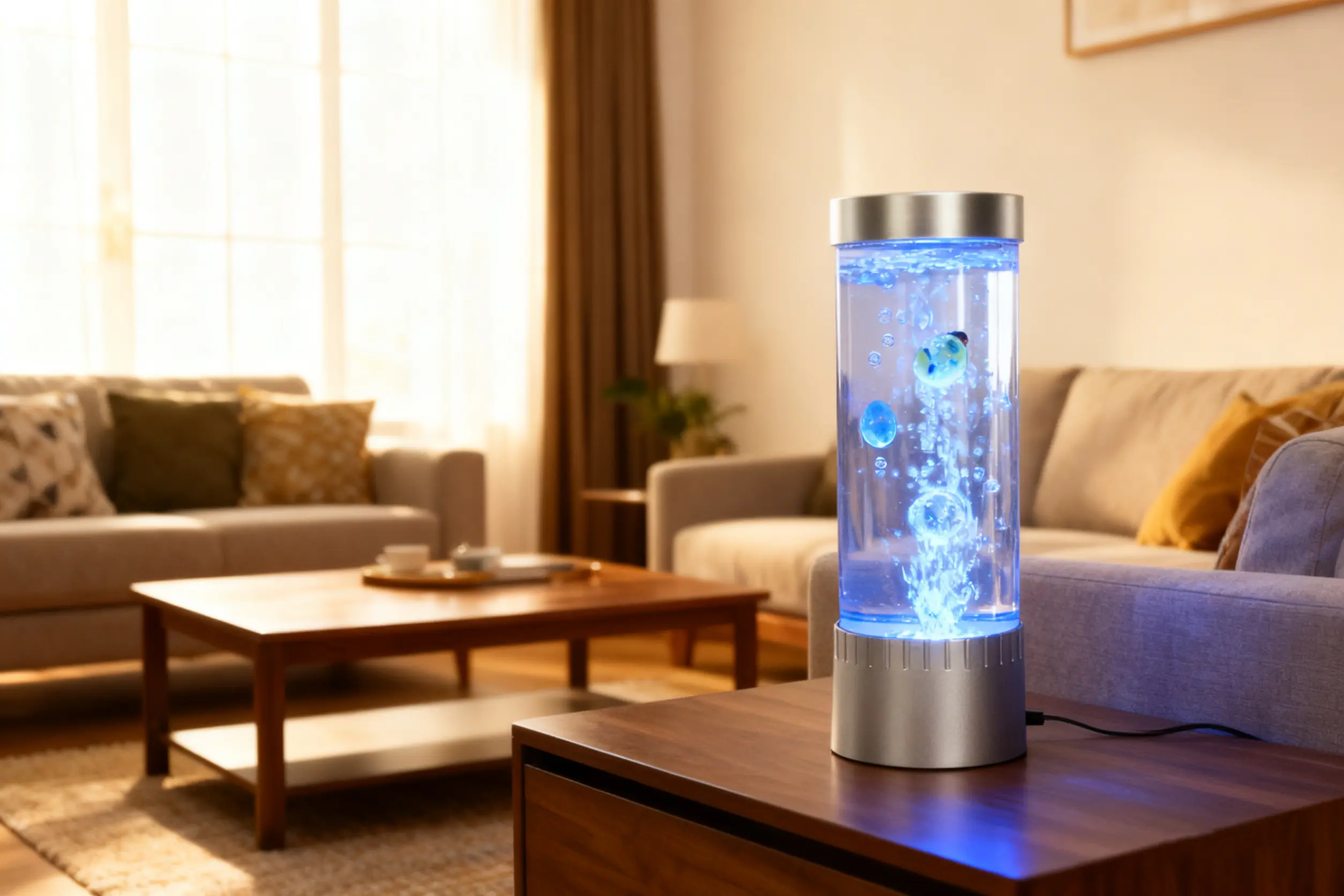 LED-Wassersäule Aquafee Ø 10,5 x 32 cm silber