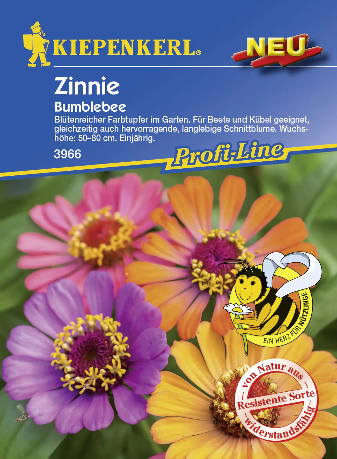 Kiepenkerl Zinnie Bumblebee Inhalt reicht für ca. 30 Pflanzen