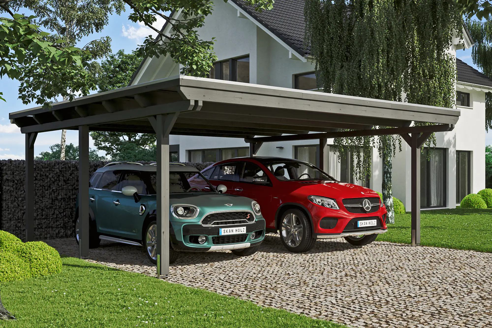 4018211031191 SKAN HOLZ Carport Emsland 613 x 604 cm mit Aluminiumdach
