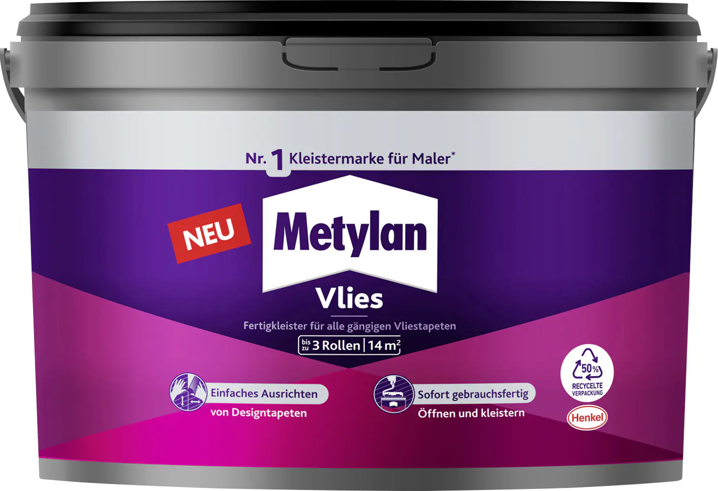 Metylan Vlies Fertigkleister 3 kg Eimer, trocknet transparent