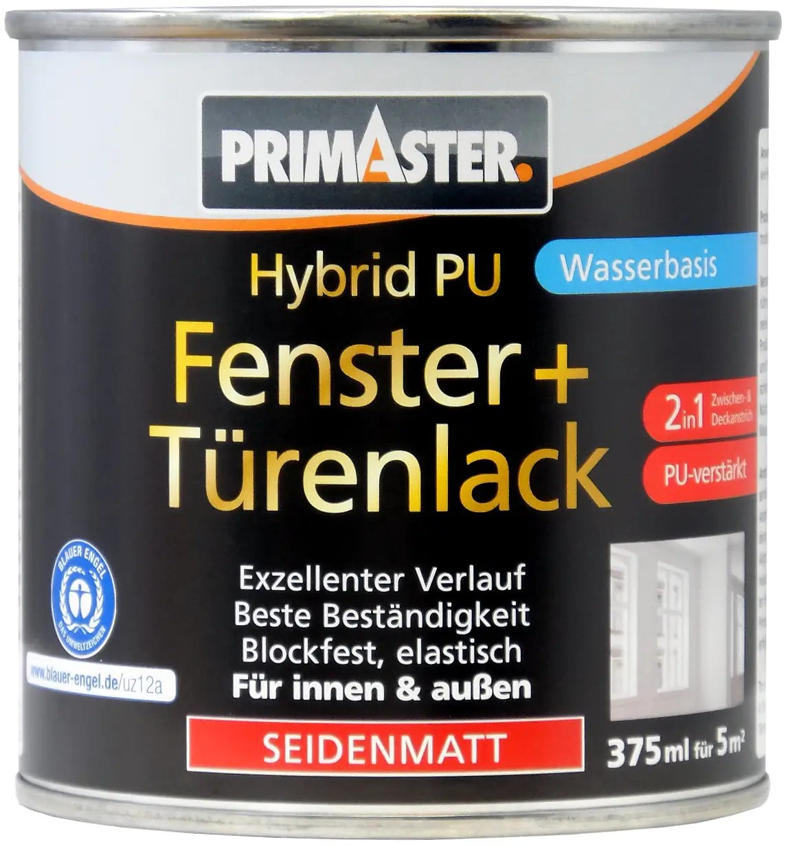 4000590165802 Primaster Hybrid-PU Fenster- u. Türenlack 375 ml weiß seidenmatt