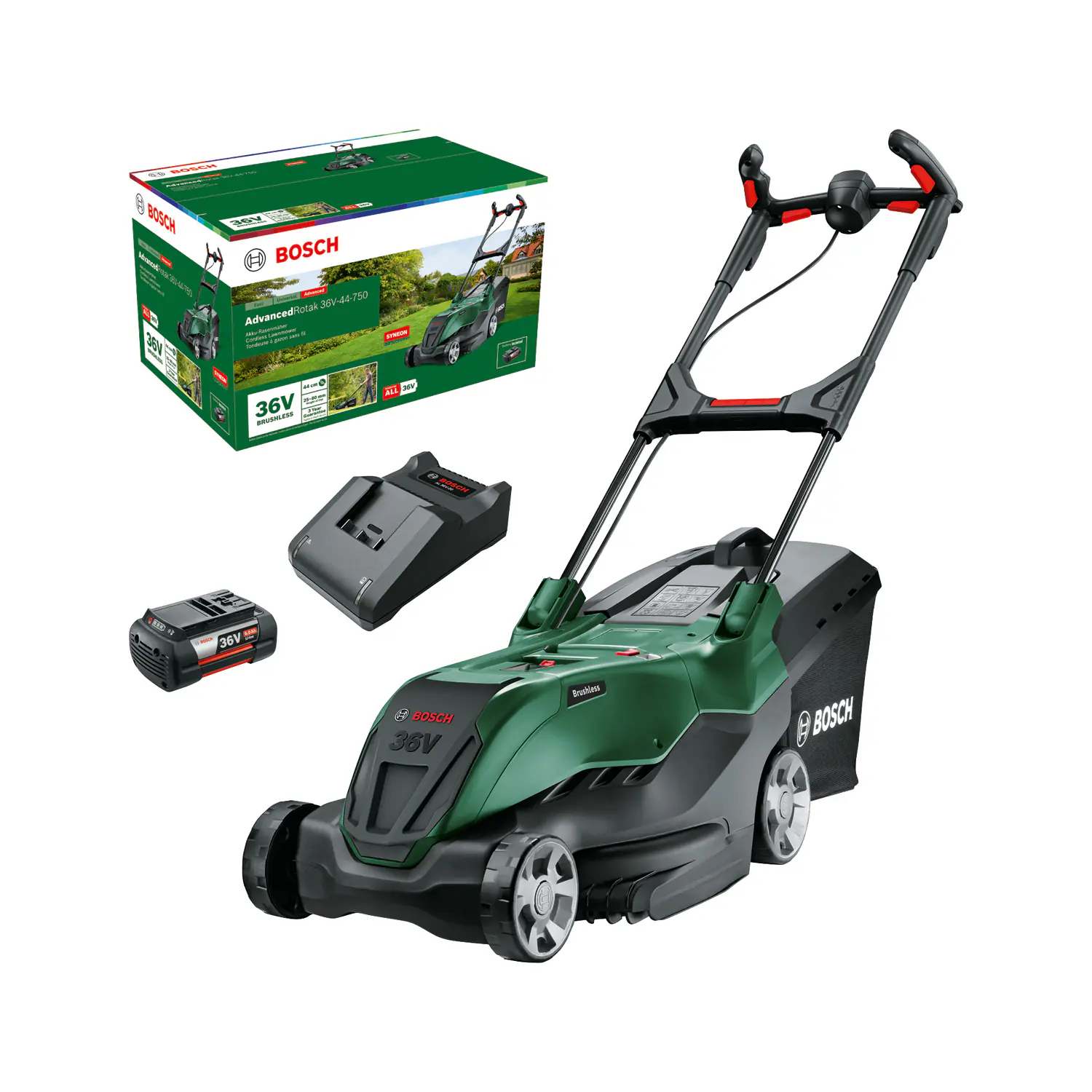 Bosch Akku-Rasenmäher AdvancedRotak 36 V 44 cm Schnittbreite inkl. Akku & Ladegerät