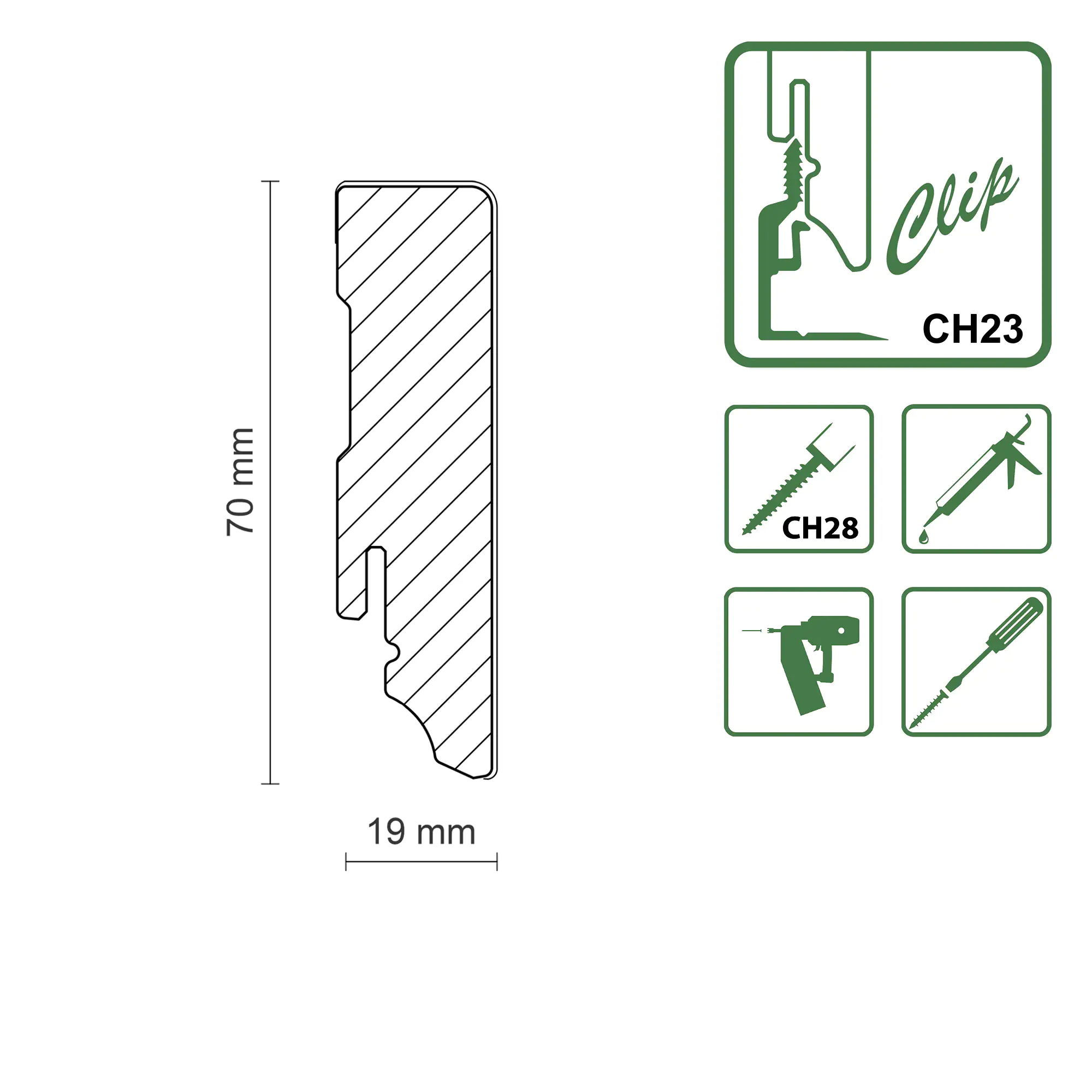 Neuhofer Fußleiste 240 cm 70 x 19 mm Sichtestrich hell Neuhofer Fußleiste 240 cm 70 x 19 mm Sichtestrich hell
