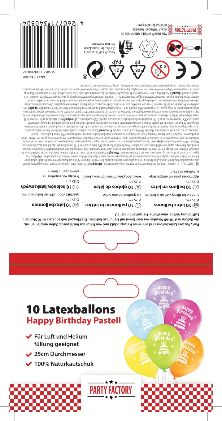 Luftballons Happy Birthday Torte Latex bunt 10 Stück Luftballons Happy Birthday Torte Latex bunt 10 Stück
