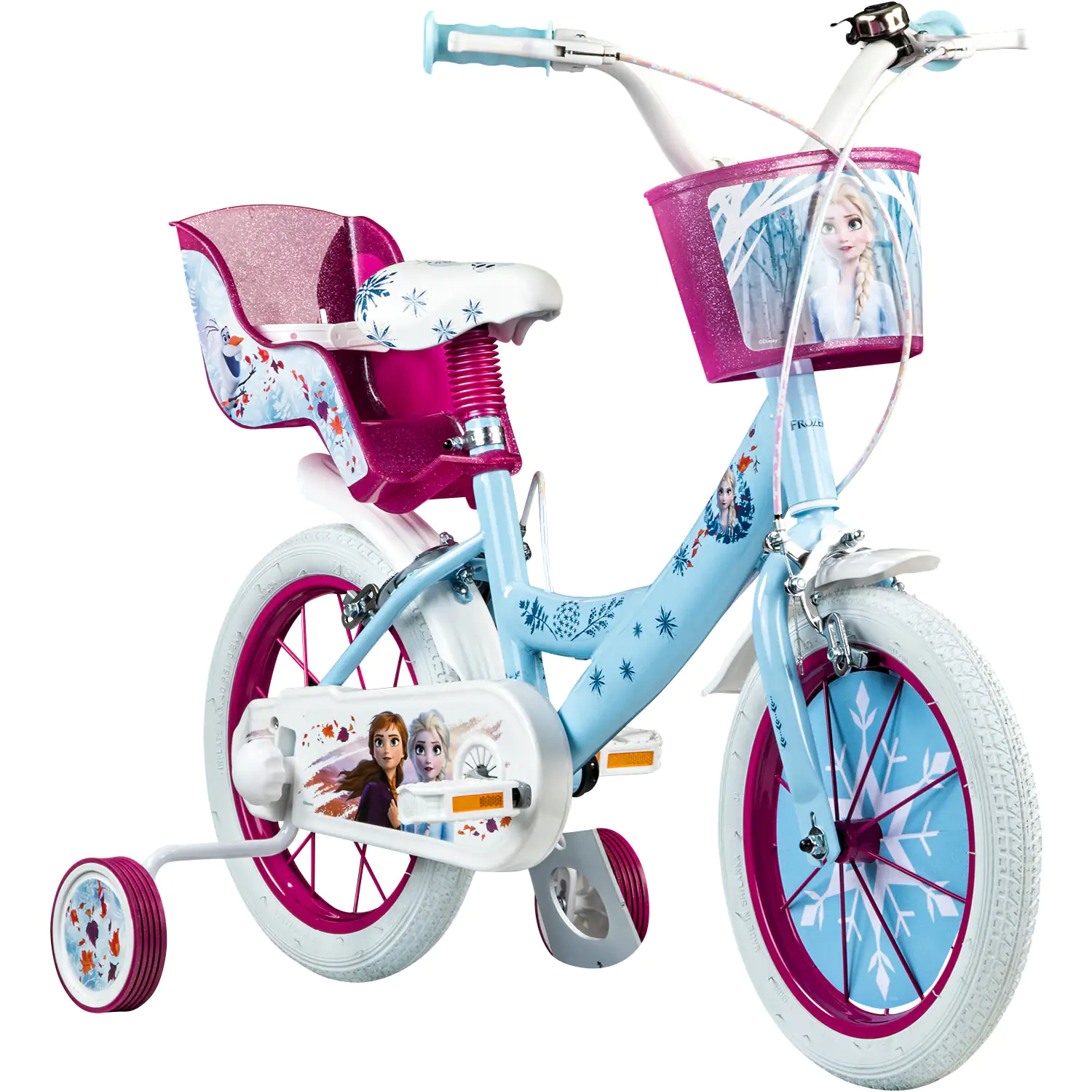 Disney Kinderfahrrad Frozen 2 mit Waverahmen 14 Zoll blau/weiß