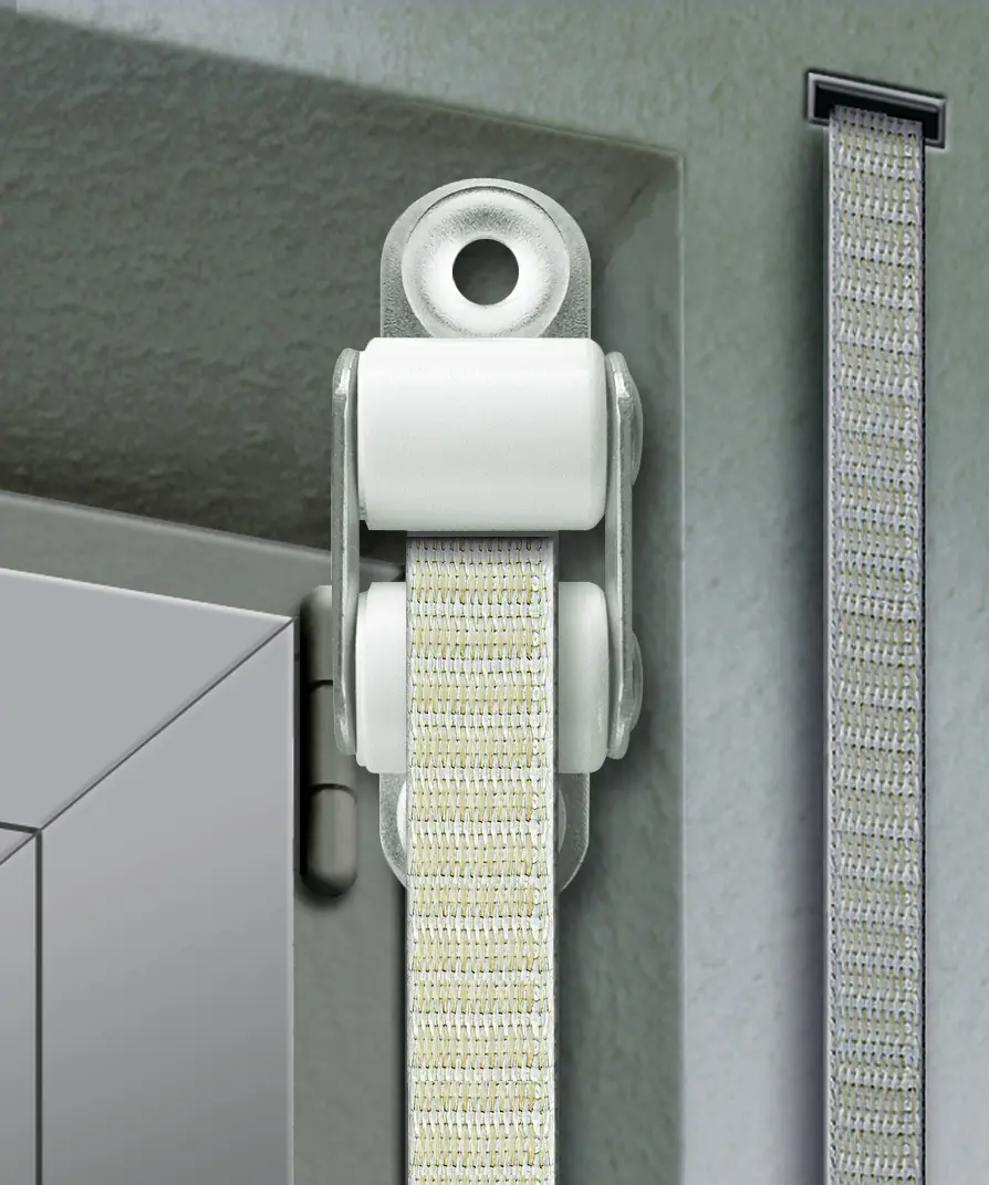 Schellenberg Gurtführung Standard für System Mini mit 2 Leitrollen weiß