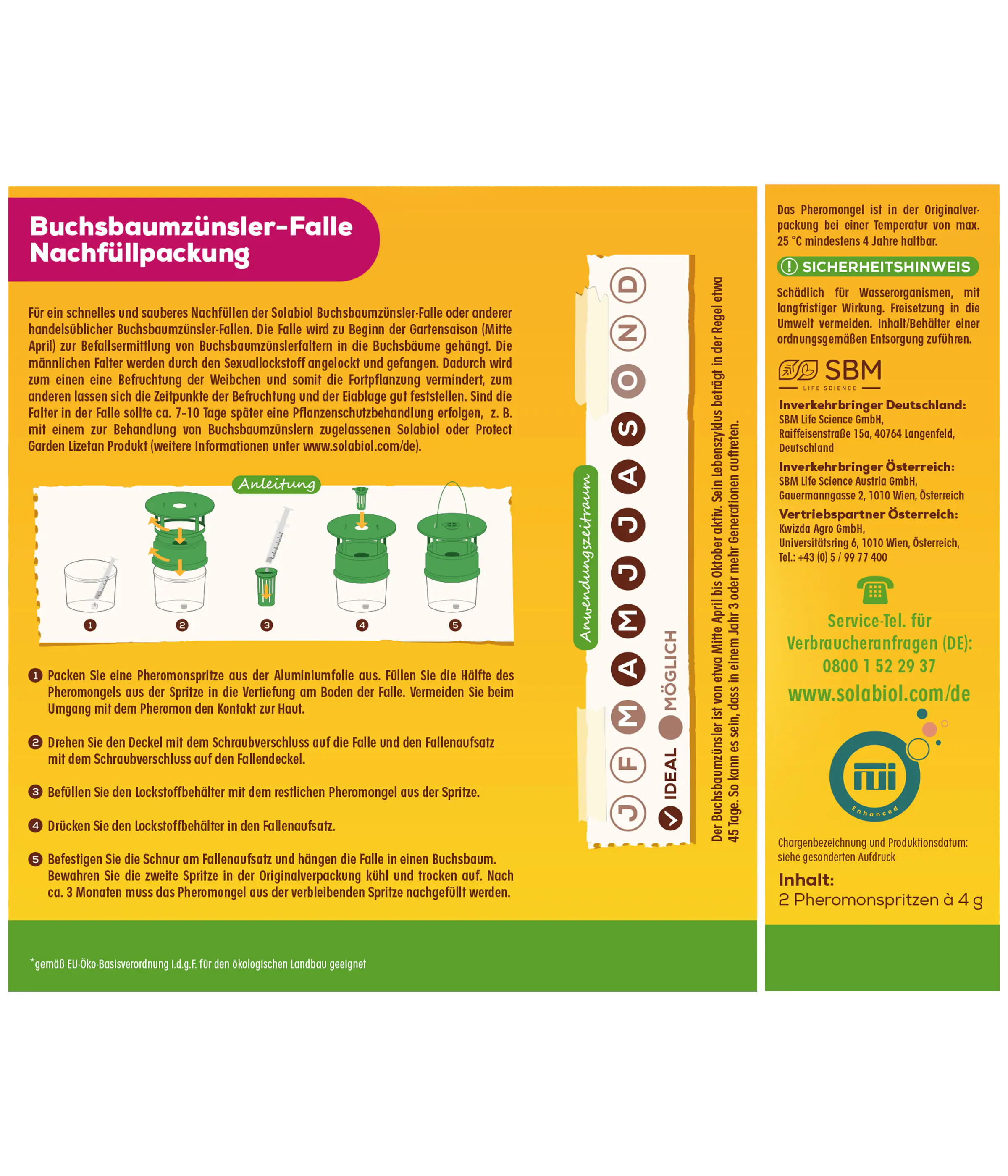 Solabiol Buchsbaumzünsler-Falle Nachfüllpackung 2 Stück