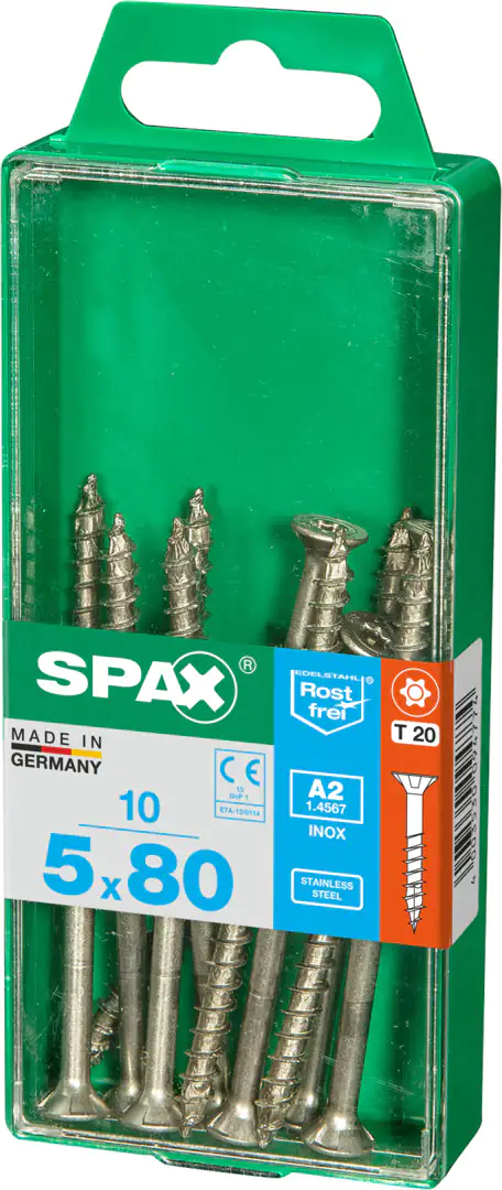 Spax Universalschrauben 5.0 x 80 mm TX 20 Senkkopf - 10 Stk.