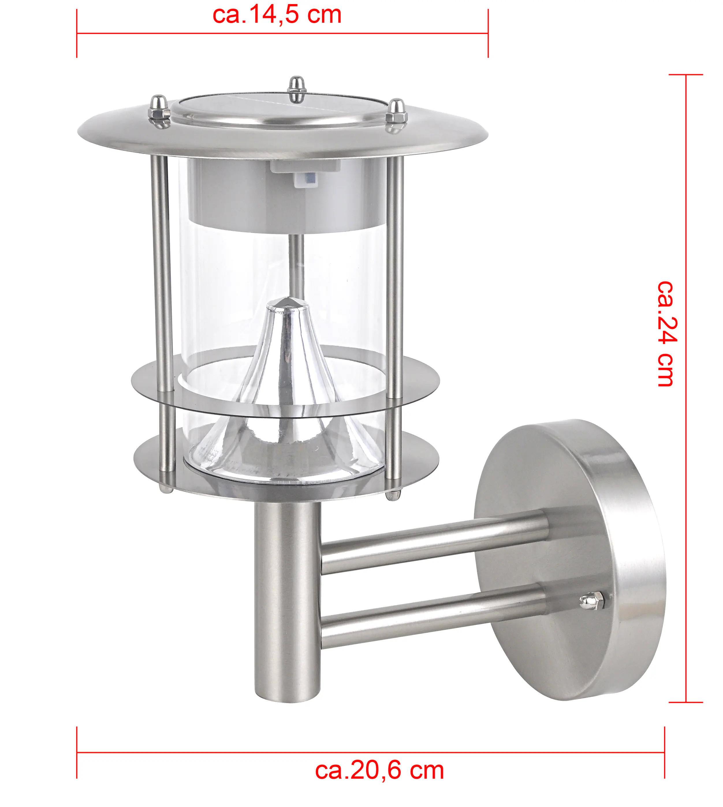 Dapo LED Solar Wandleuchte Dallas 80 cm kaltweiß
