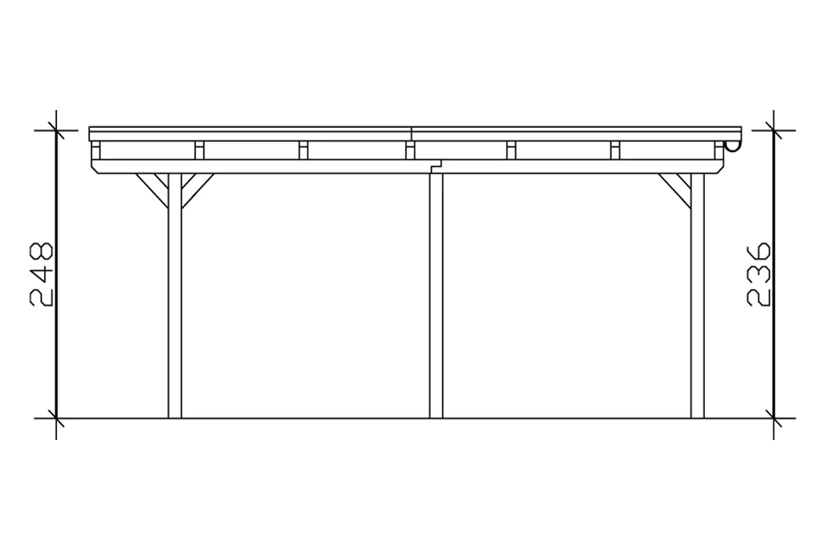 SKAN HOLZ Carport Emsland 613 x 604 cm mit Aluminiumdach