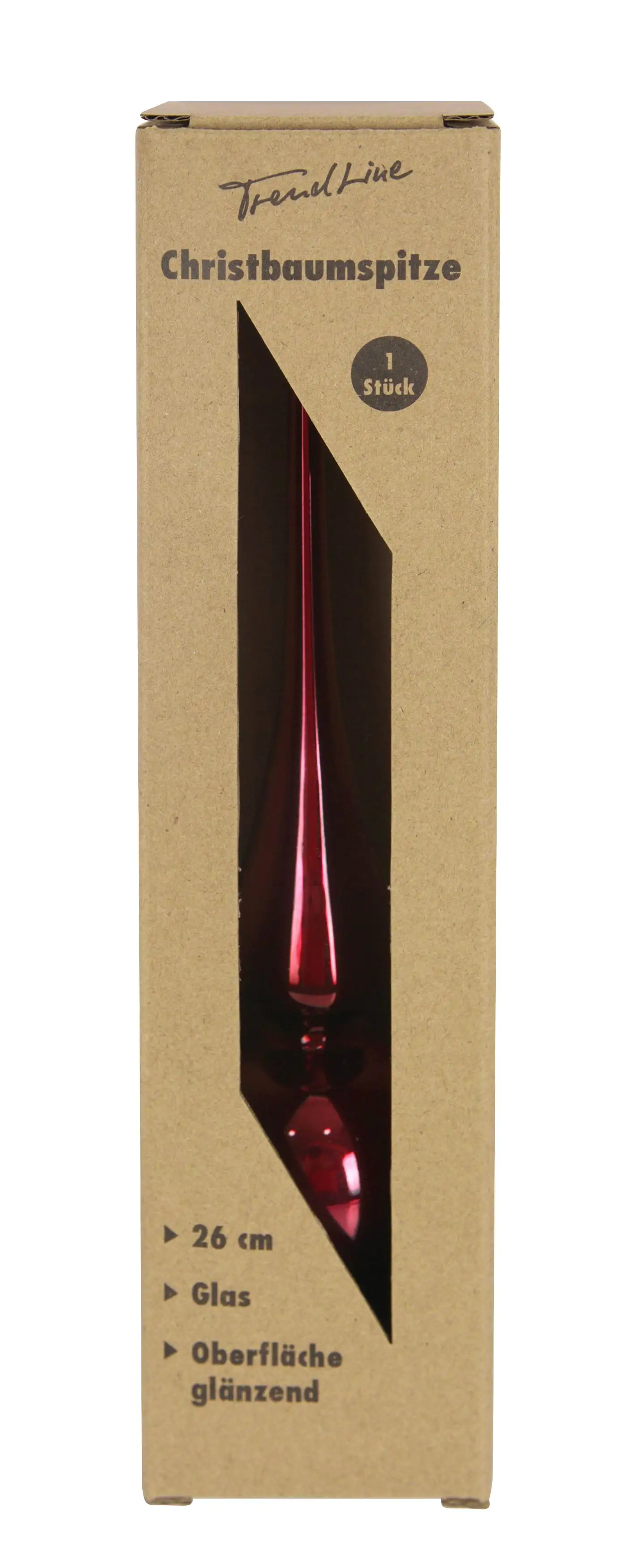 TrendLine Christbaumspitze aus Glas 26 cm magnolienrosa glanz TrendLine Christbaumspitze aus Glas 26 cm magnolienrosa glanz