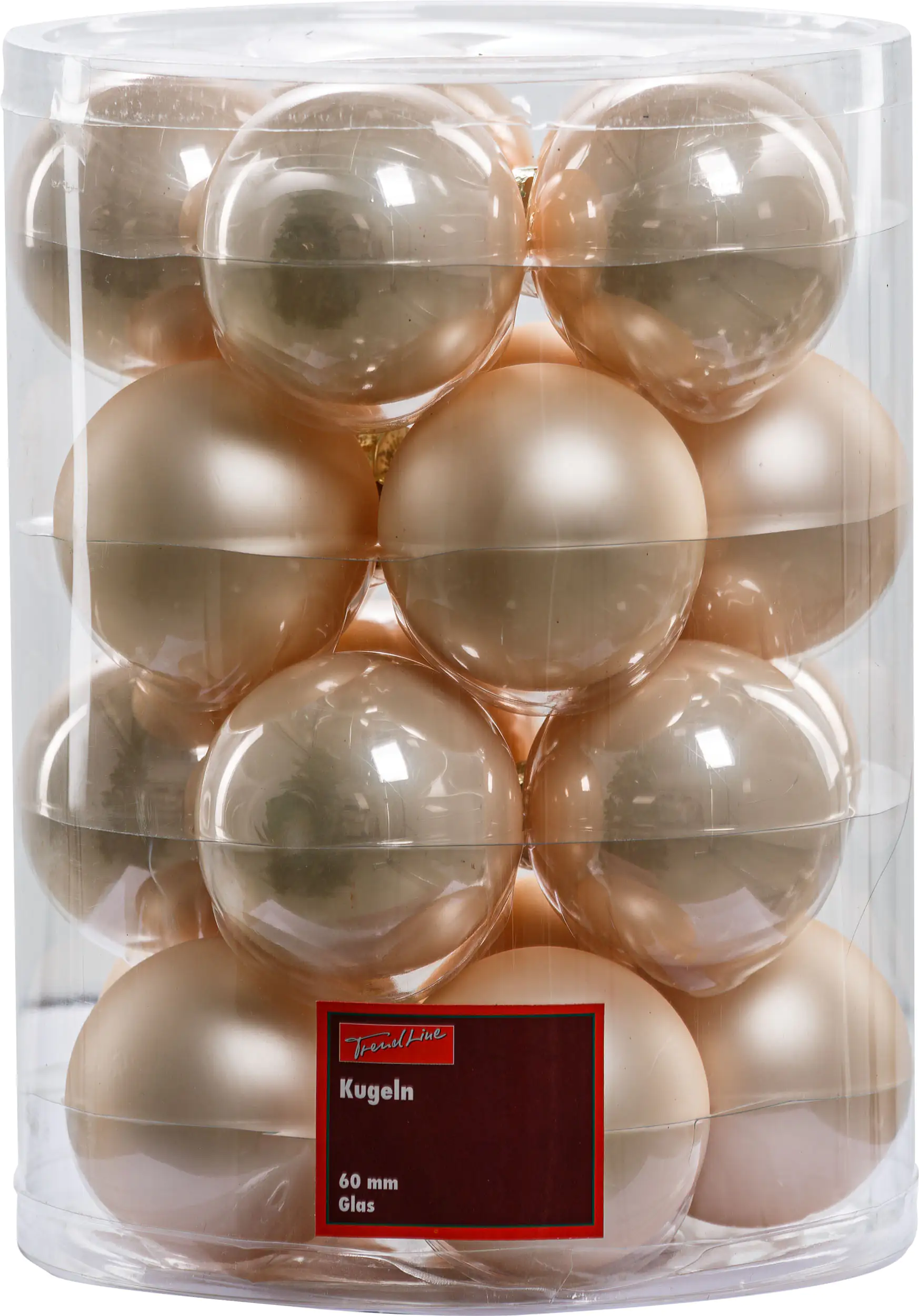 2076601553410_01 TrendLine Weihnachtskugeln aus Glas Ø 6 cm champagner 20 Stück