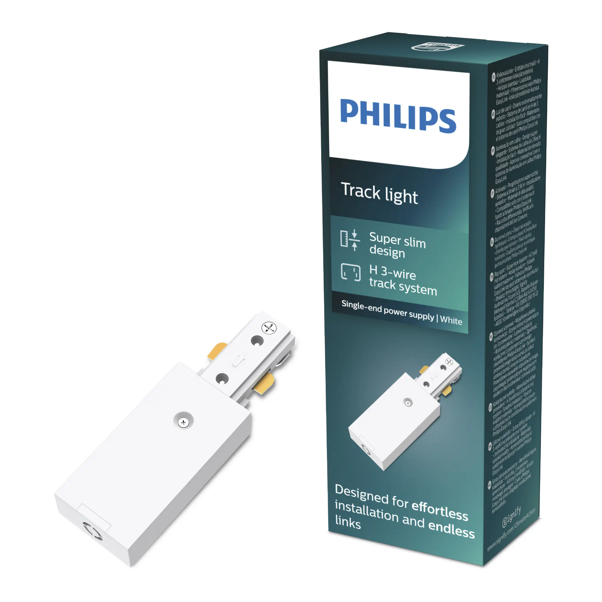 Philips EasyLink Stromverbinder für Schienenleuchte einseitig weiß