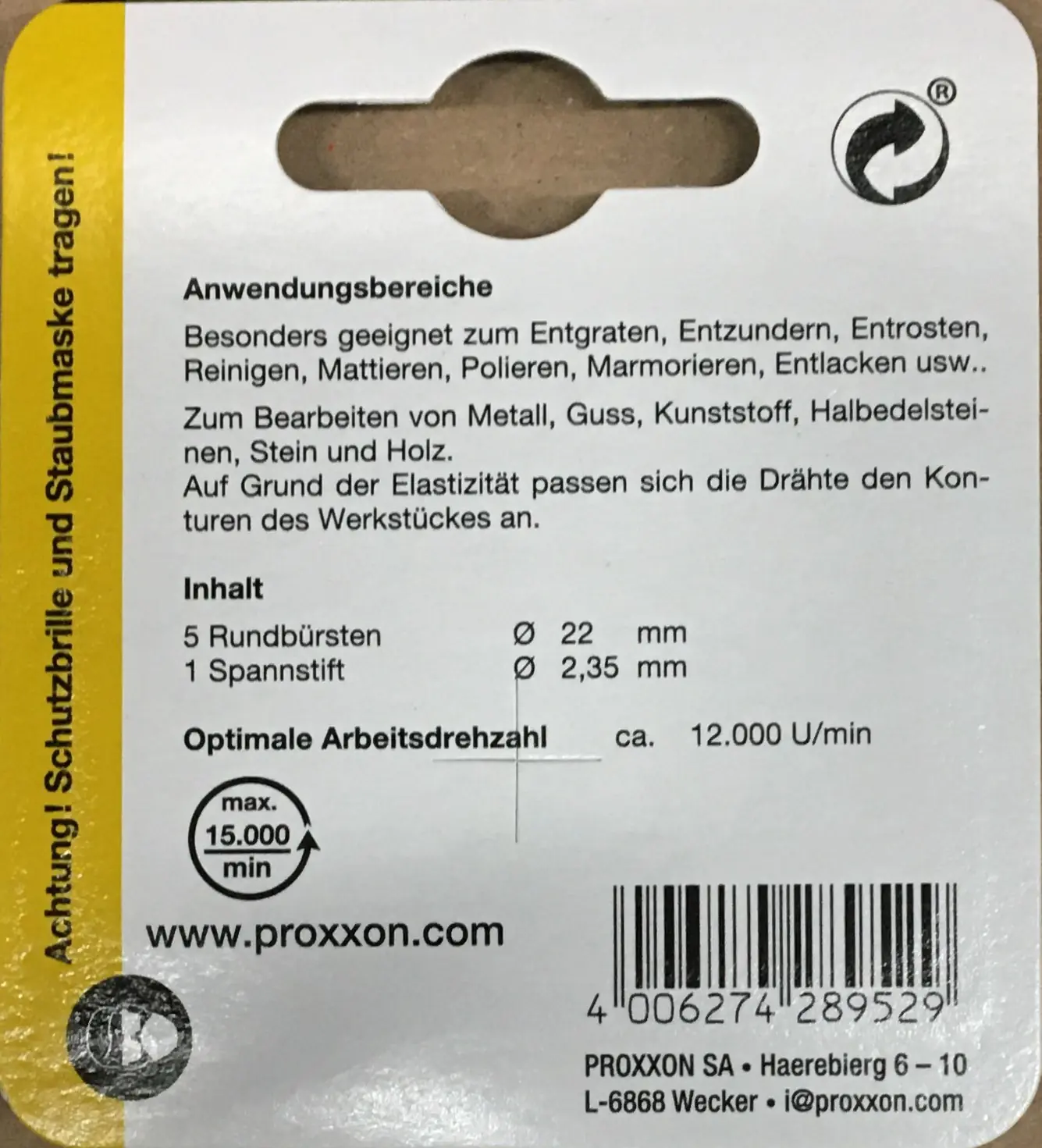 Proxxon Micromot Radbürsten Stahl 5 Stück