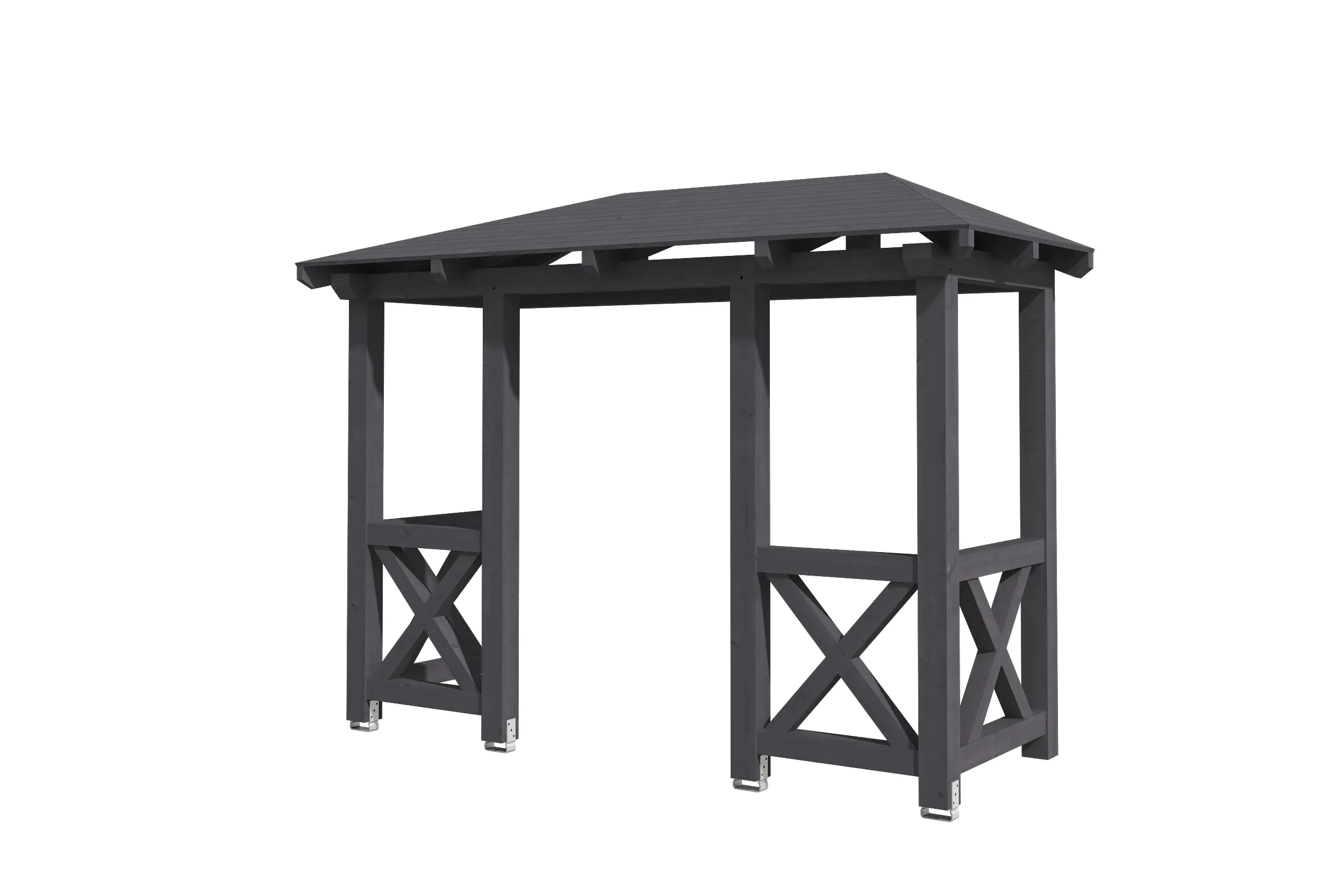 SKAN HOLZ Vordach Wismar Typ 5 351 x 134 cm, lasiert in Schiefergrau