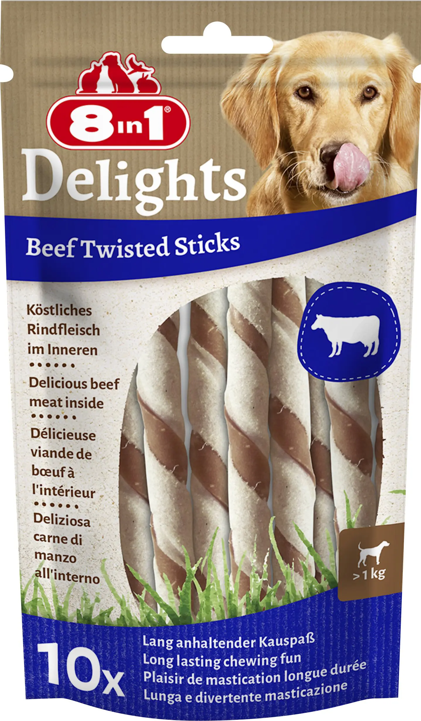 8in1 Delights Twisted Kausticks Beef 10 Stück