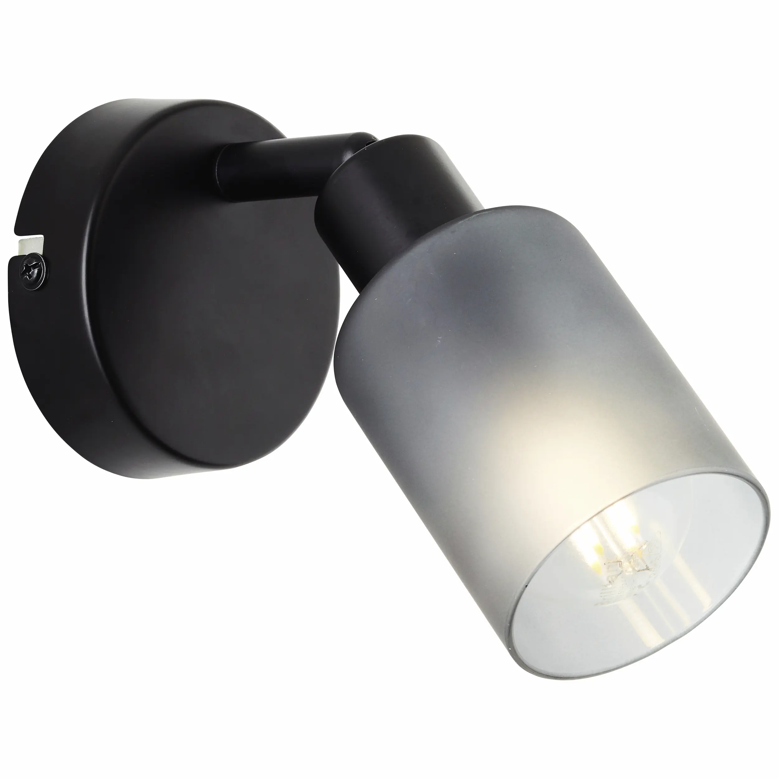 Brilliant Wandleuchte Loralie 1er Spot schwarz rauchglas
