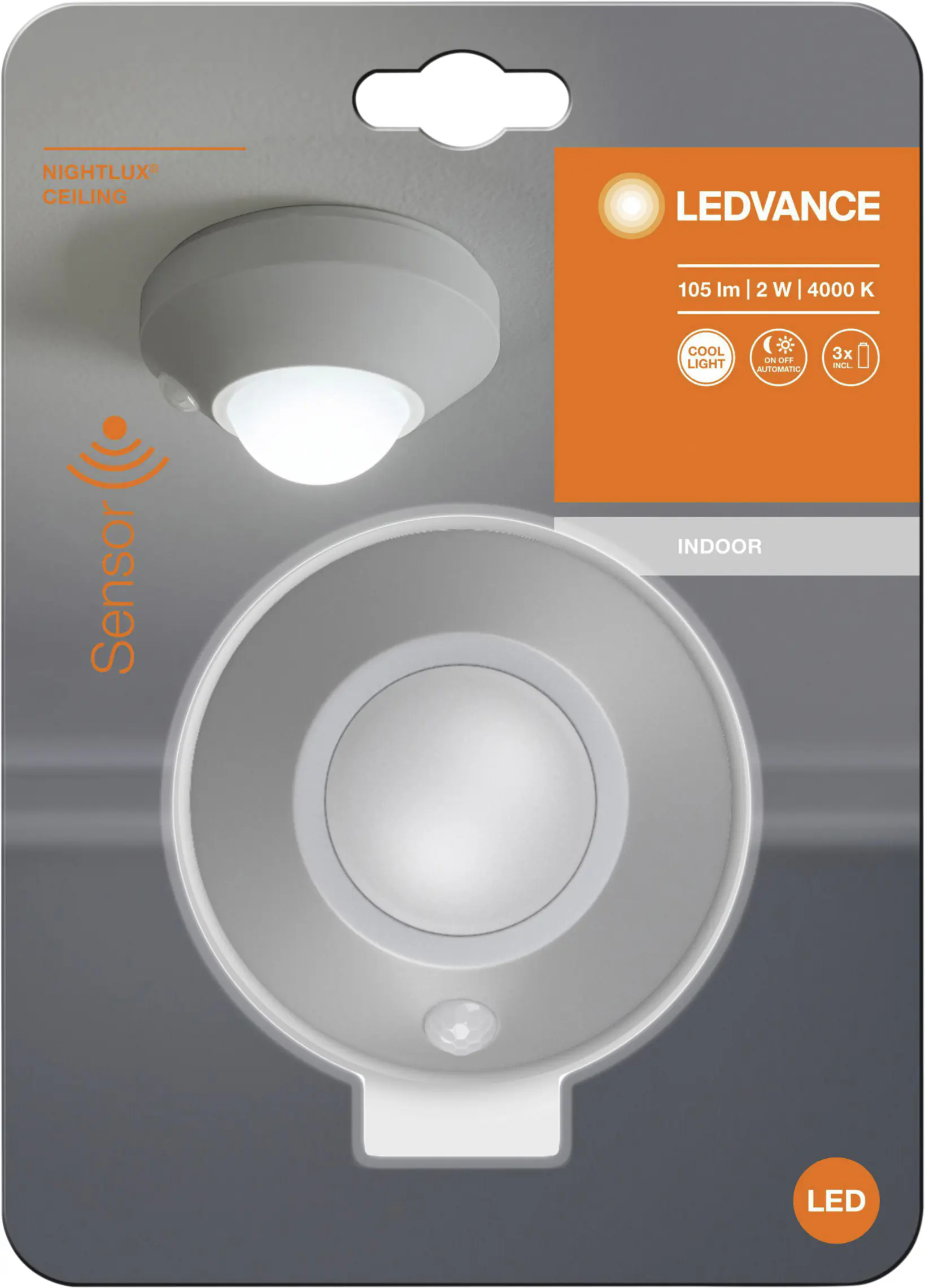 Osram LED Nachtlicht Nightlux Ceiling silber