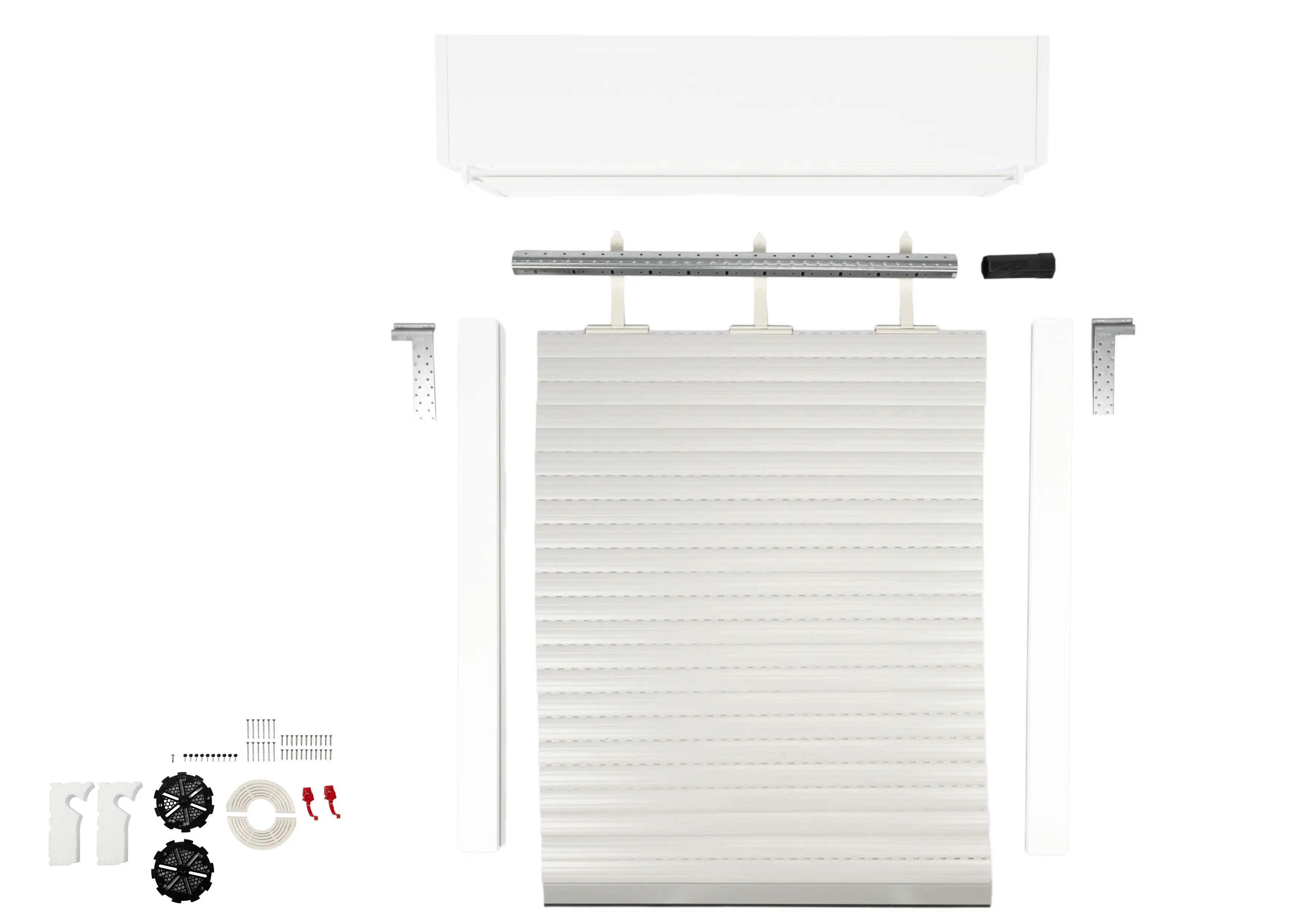 Schellenberg Aufsatzrollladen-Set für Fenster, 100 x120 cm, weiß/grau