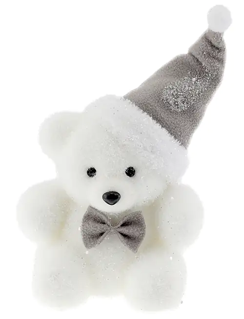 Bär aus Styropor mit Glitter 24 cm