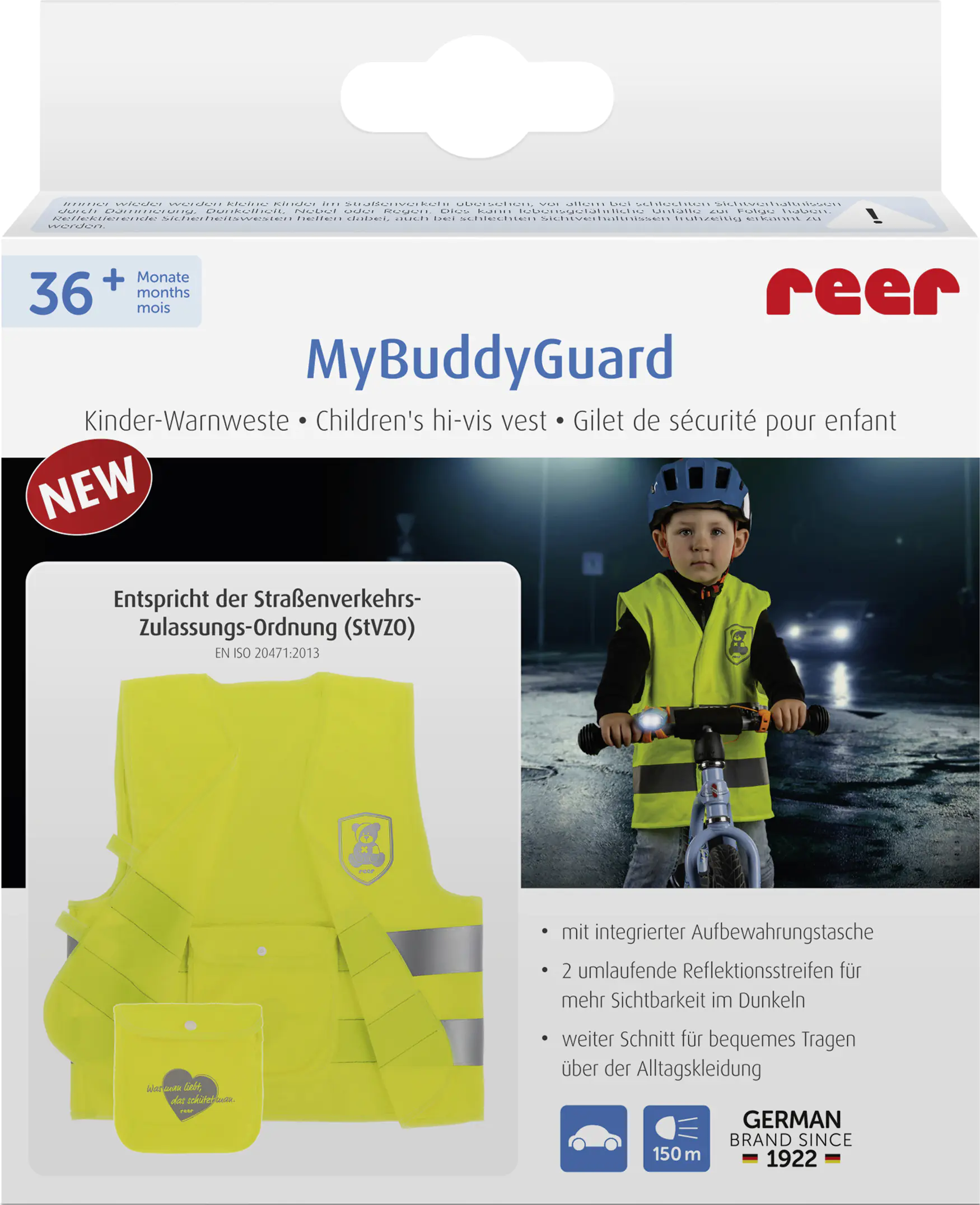 Reer Kinder-Warnweste MyBuddyGuard Größe S (ca. 49 x 47 cm) Reer Kinder-Warnweste MyBuddyGuard Größe S (ca. 49 x 47 cm)