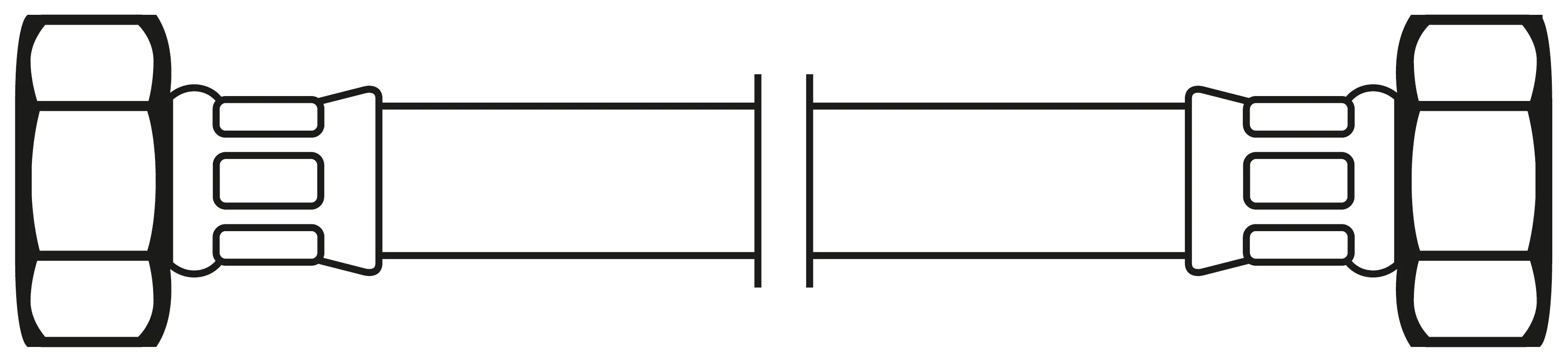 Techline NT Panzerschlauch IG 1/2" x IG 1/2", DN16, 50 cm