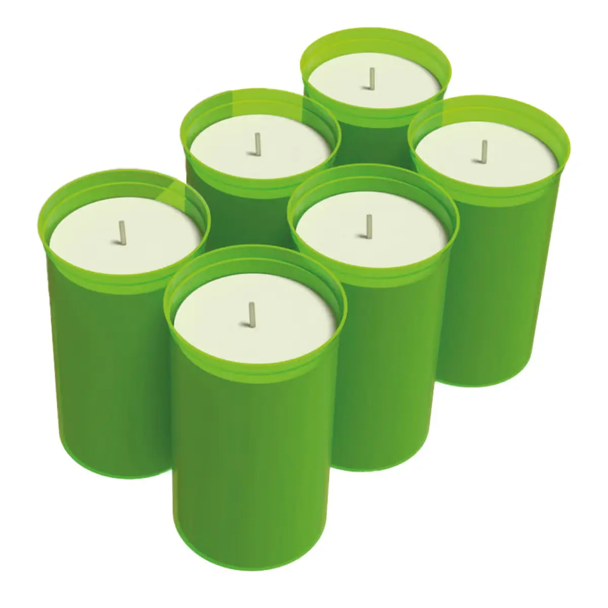 Bio Green Kerzen Öko Ø 6,3 x 10 cm für Gewächshäuser grün/weiß 6er Pack