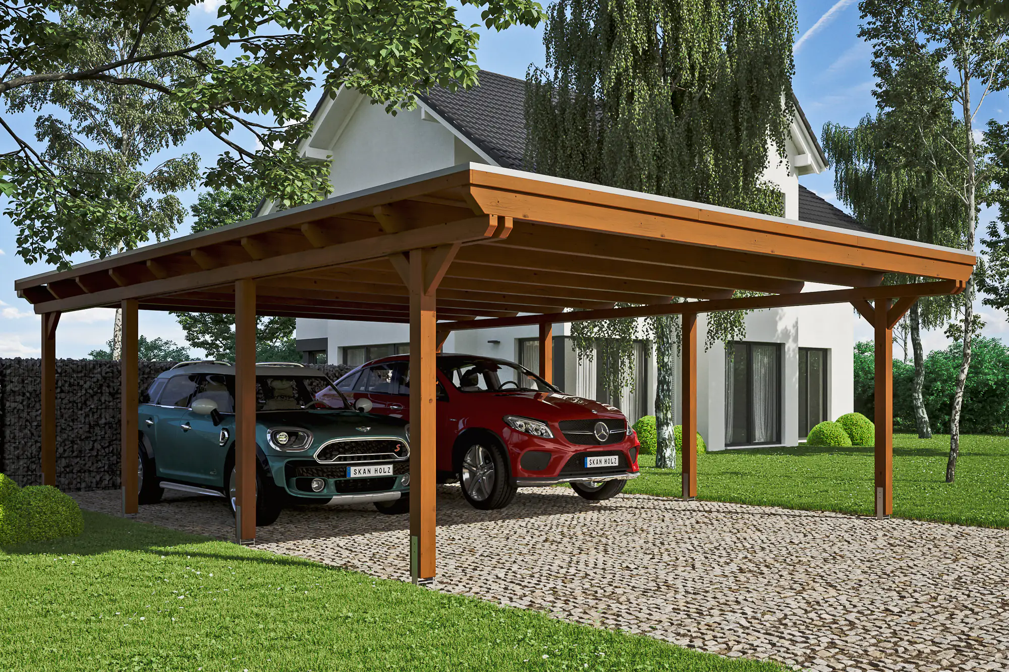 SKAN HOLZ Carport Emsland 613 x 846 cm mit Aluminiumdach