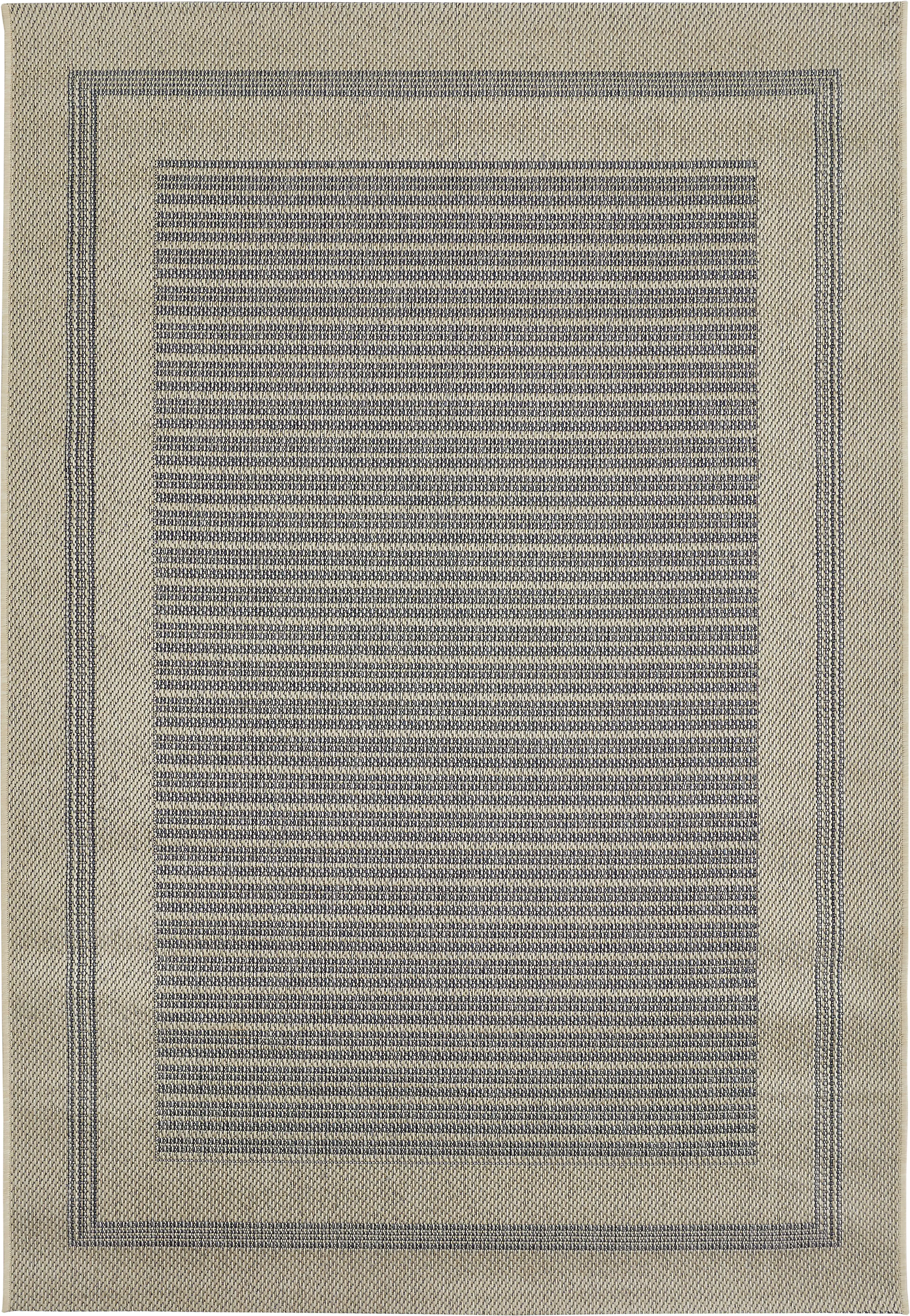 4002398961280 Outdoorteppich Rio creme-grau, 133 x 190 cm gestreift
