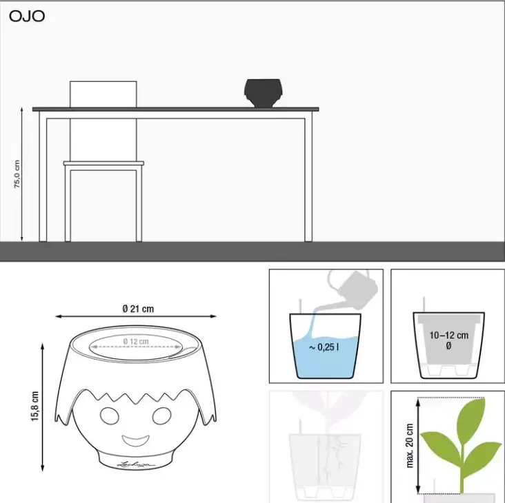 Lechuza Blumentopf Playmobil® OJO Ø 21 cm ruby pink