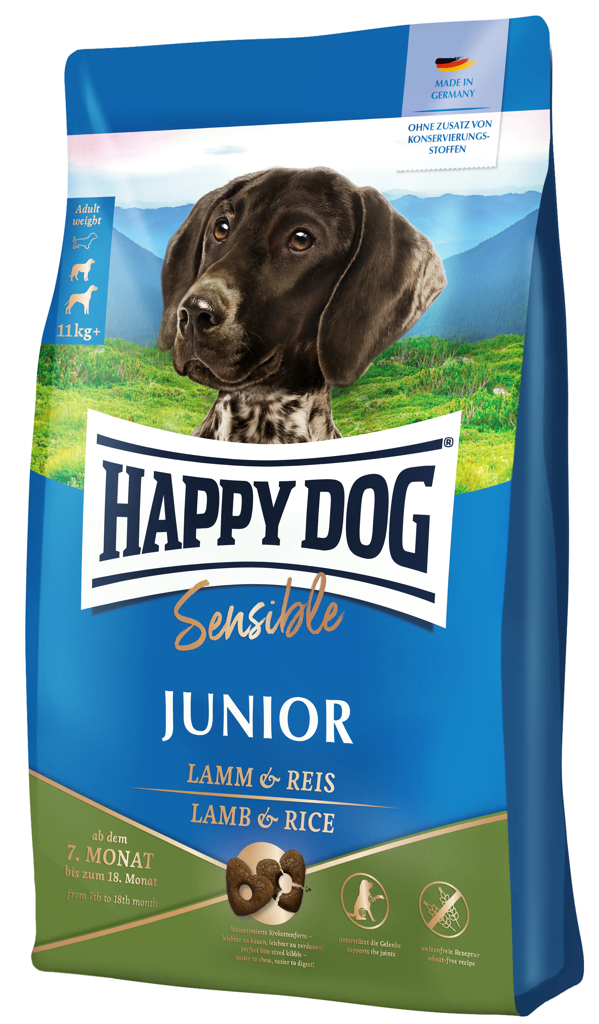 HappyDog Hundefutter Sensible Junior Lamm & Reis 1 kg
